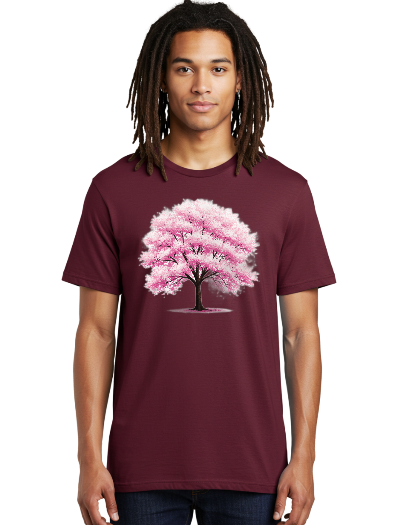 Pink-Cherry-Blossom-Tree-1 Men'S Graphic Tee, 100% Cotton, Comfortable Casual Summer Wear, Machine Washable, Vintage Camera, Old Camera, Antique Camera, Black Camera, Classic Photography, Photography Equipment, Nostalgic Device, Film Camera, Baj166 24
