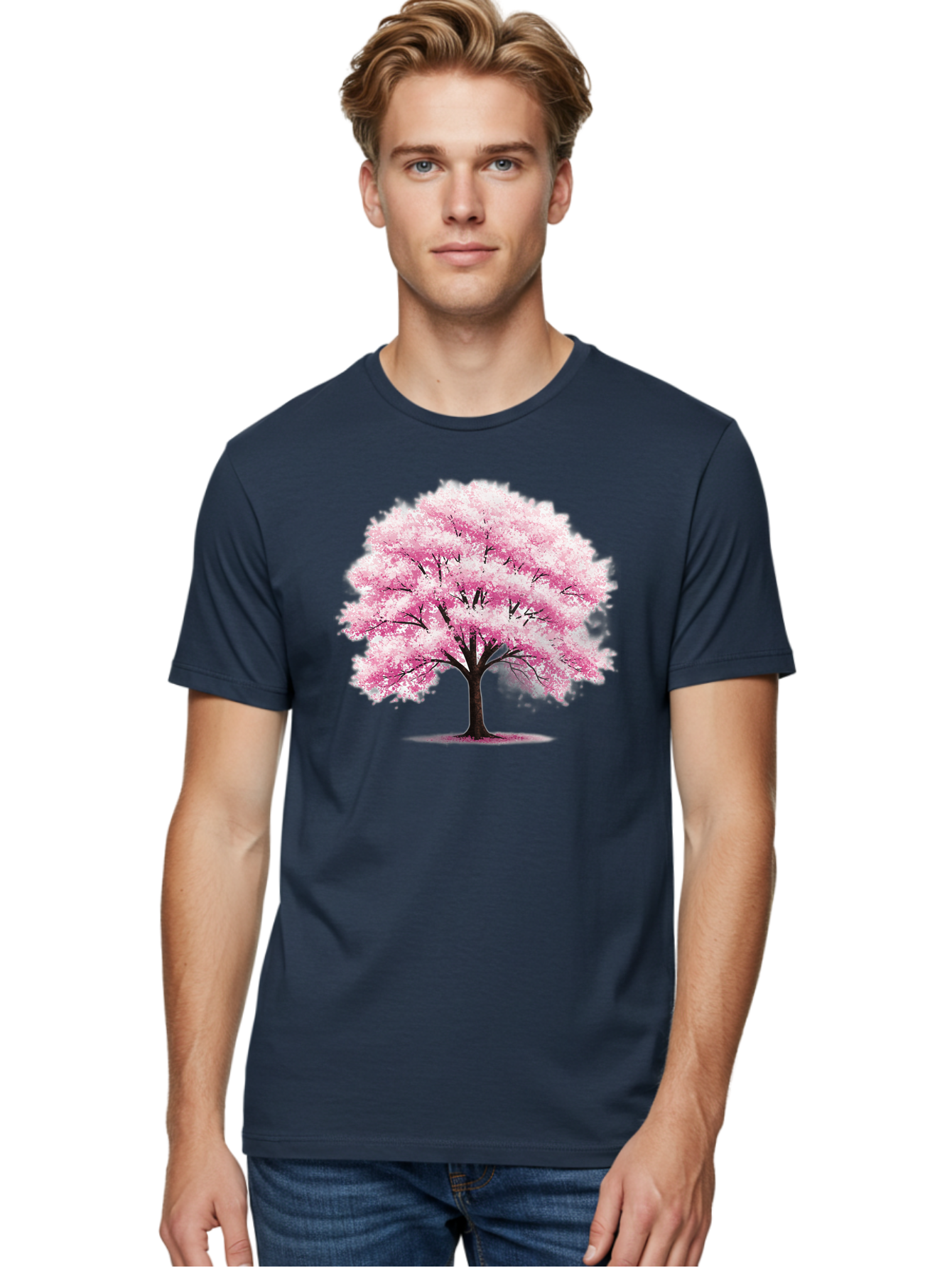 Pink-Cherry-Blossom-Tree-1 Men'S Graphic Tee, 100% Cotton, Comfortable Casual Summer Wear, Machine Washable, Vintage Camera, Old Camera, Antique Camera, Black Camera, Classic Photography, Photography Equipment, Nostalgic Device, Film Camera, Baj166 30