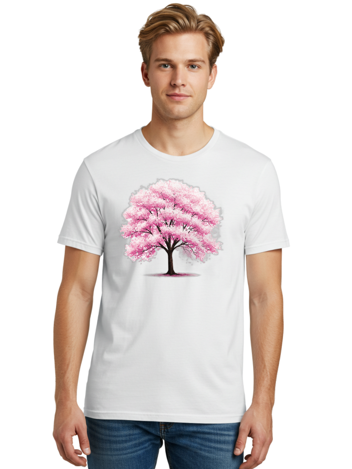 Pink-Cherry-Blossom-Tree-1 Men'S Graphic Tee, 100% Cotton, Comfortable Casual Summer Wear, Machine Washable, Vintage Camera, Old Camera, Antique Camera, Black Camera, Classic Photography, Photography Equipment, Nostalgic Device, Film Camera, Baj166 23
