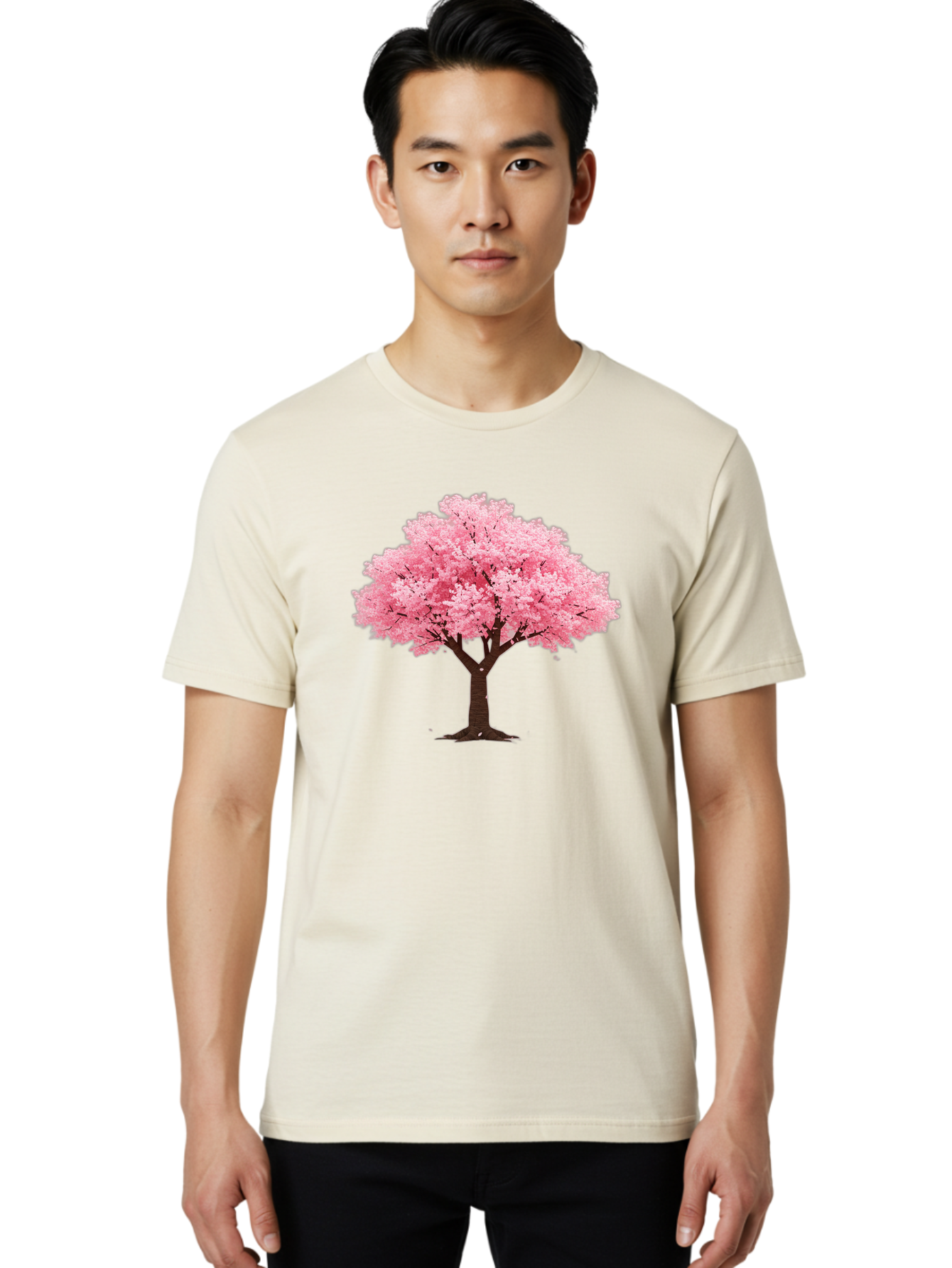 Pink-Cherry-Blossom-Tree Men'S Graphic Tee, 100% Cotton, Comfortable Casual Summer Wear, Machine Washable, Vintage Camera, Old Camera, Antique Camera, Black Camera, Classic Photography, Photography Equipment, Nostalgic Device, Film Camera, Baj168 24