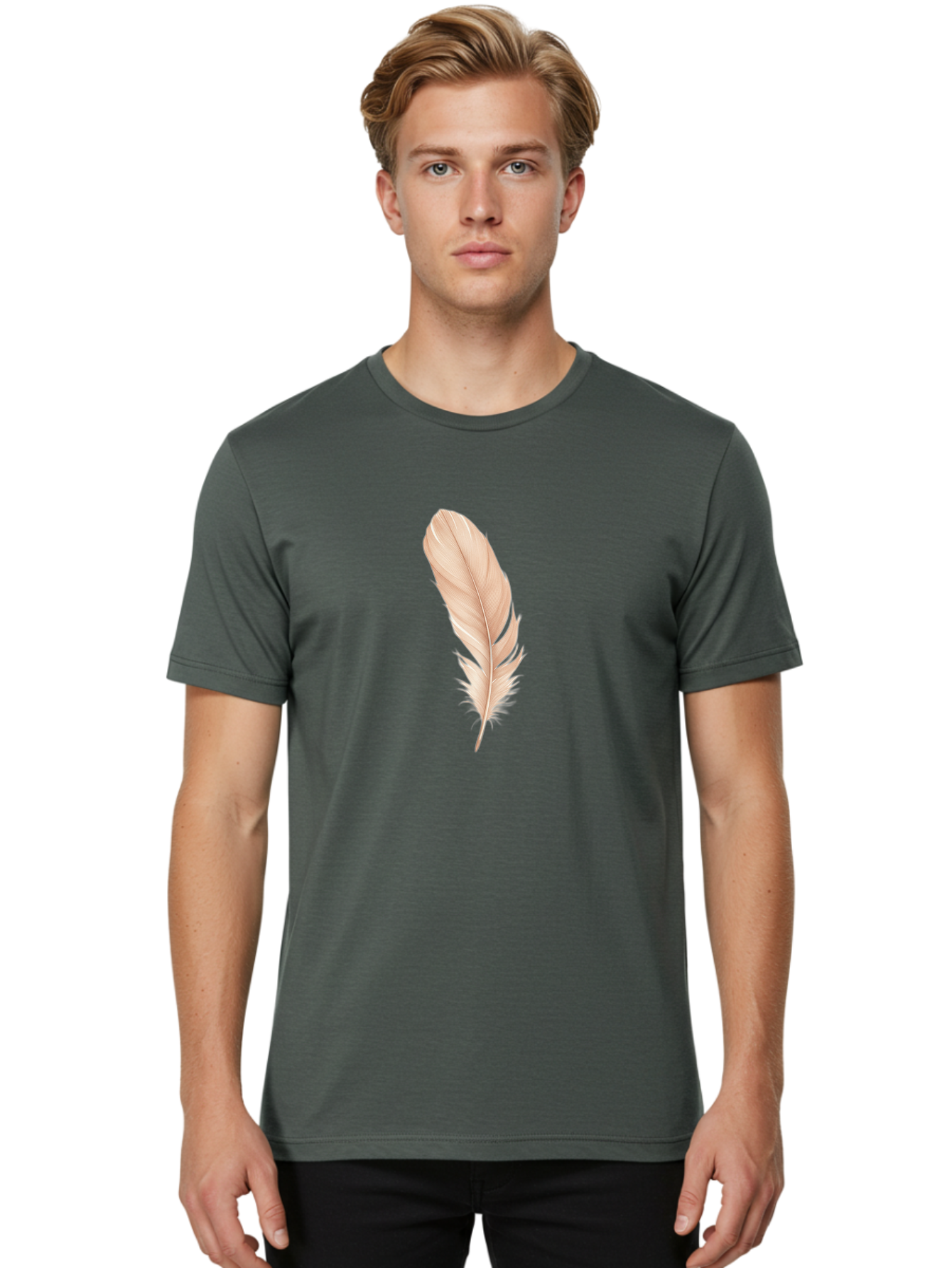 Pink-Feather-1 Men'S Graphic Tee, 100% Cotton, Comfortable Casual Summer Wear, Machine Washable, Vintage Camera, Old Camera, Antique Camera, Black Camera, Classic Photography, Photography Equipment, Nostalgic Device, Film Camera, Camera Art Baj171 17