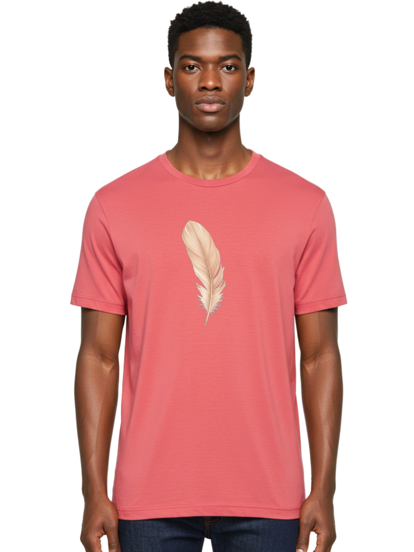 Pink-Feather-1 Men'S Graphic Tee, 100% Cotton, Comfortable Casual Summer Wear, Machine Washable, Vintage Camera, Old Camera, Antique Camera, Black Camera, Classic Photography, Photography Equipment, Nostalgic Device, Film Camera, Camera Art Baj171 25