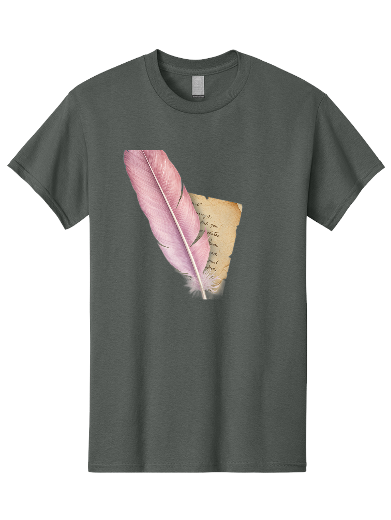 Pink-Feather-Quill-Pen Men'S Graphic Tee, 100% Cotton, Comfortable Casual Summer Wear, Machine Washable, Vintage Camera, Old Camera, Antique Camera, Black Camera, Classic Photography, Photography Equipment, Nostalgic Device, Film Camera, Baj173 3
