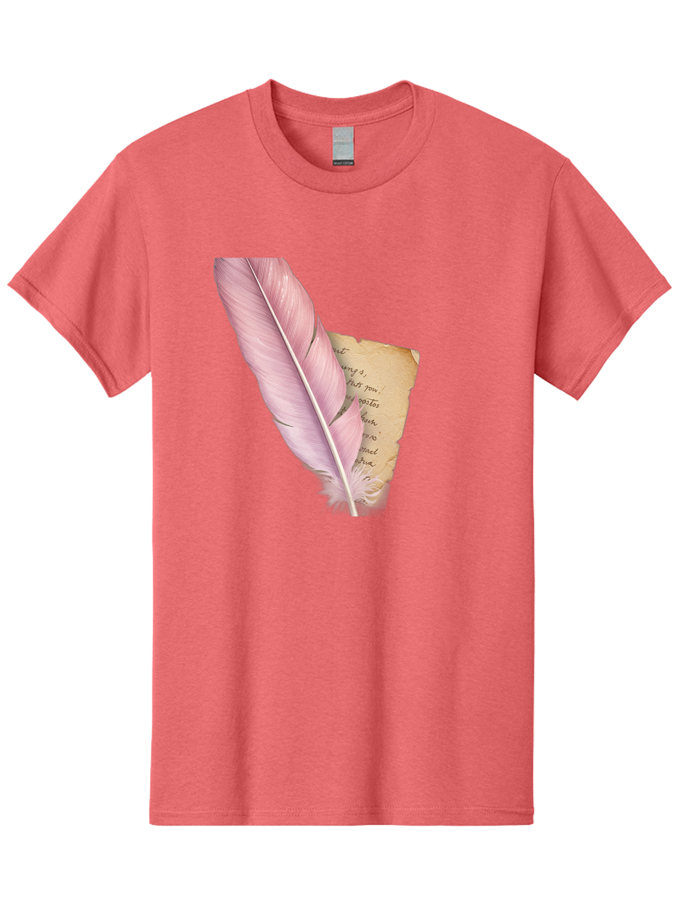 Pink-Feather-Quill-Pen Men'S Graphic Tee, 100% Cotton, Comfortable Casual Summer Wear, Machine Washable, Vintage Camera, Old Camera, Antique Camera, Black Camera, Classic Photography, Photography Equipment, Nostalgic Device, Film Camera, Baj173 2