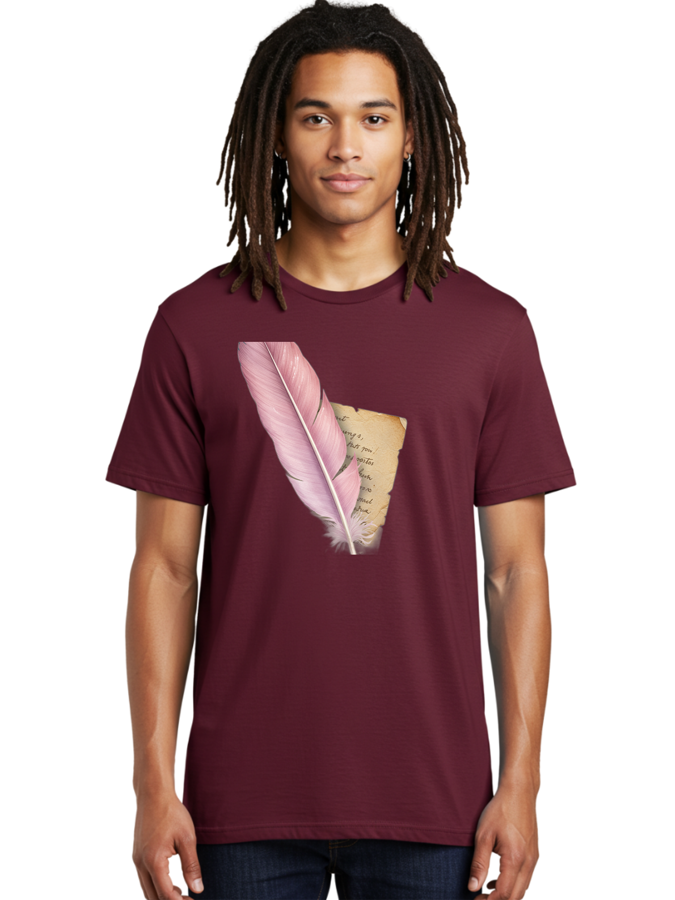Pink-Feather-Quill-Pen Men'S Graphic Tee, 100% Cotton, Comfortable Casual Summer Wear, Machine Washable, Vintage Camera, Old Camera, Antique Camera, Black Camera, Classic Photography, Photography Equipment, Nostalgic Device, Film Camera, Baj173 27