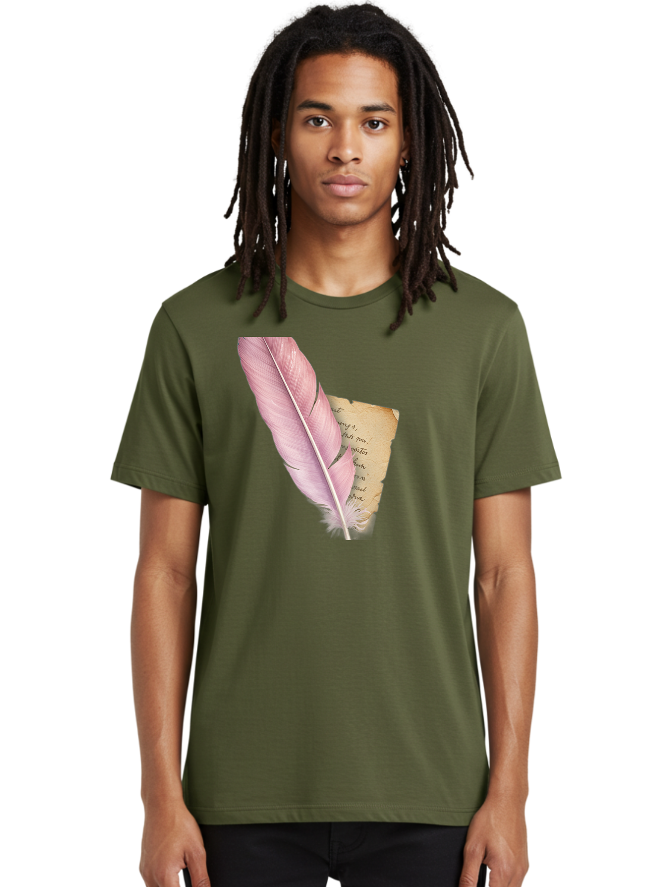 Pink-Feather-Quill-Pen Men'S Graphic Tee, 100% Cotton, Comfortable Casual Summer Wear, Machine Washable, Vintage Camera, Old Camera, Antique Camera, Black Camera, Classic Photography, Photography Equipment, Nostalgic Device, Film Camera, Baj173 22
