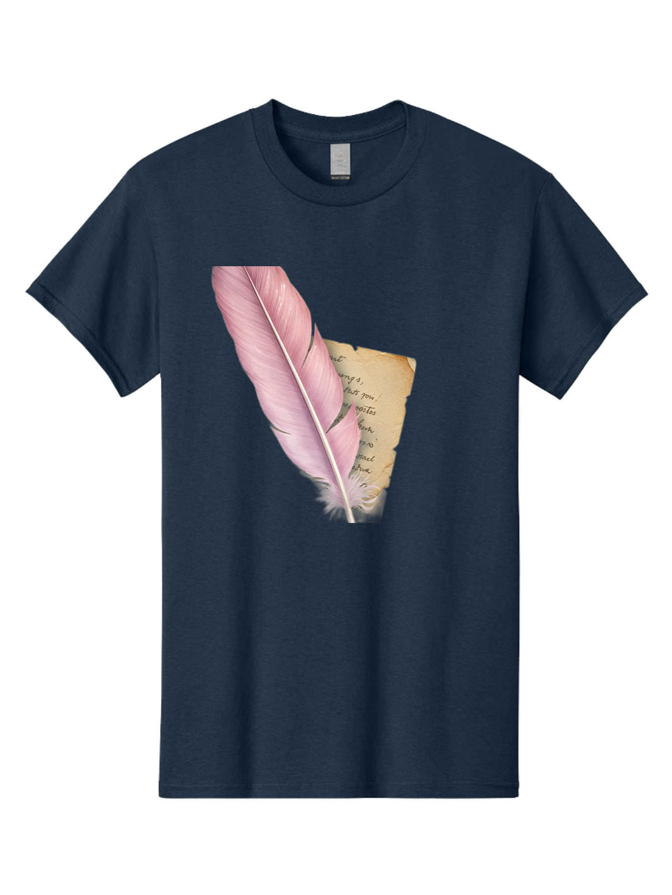 Pink-Feather-Quill-Pen Men'S Graphic Tee, 100% Cotton, Comfortable Casual Summer Wear, Machine Washable, Vintage Camera, Old Camera, Antique Camera, Black Camera, Classic Photography, Photography Equipment, Nostalgic Device, Film Camera, Baj173 1