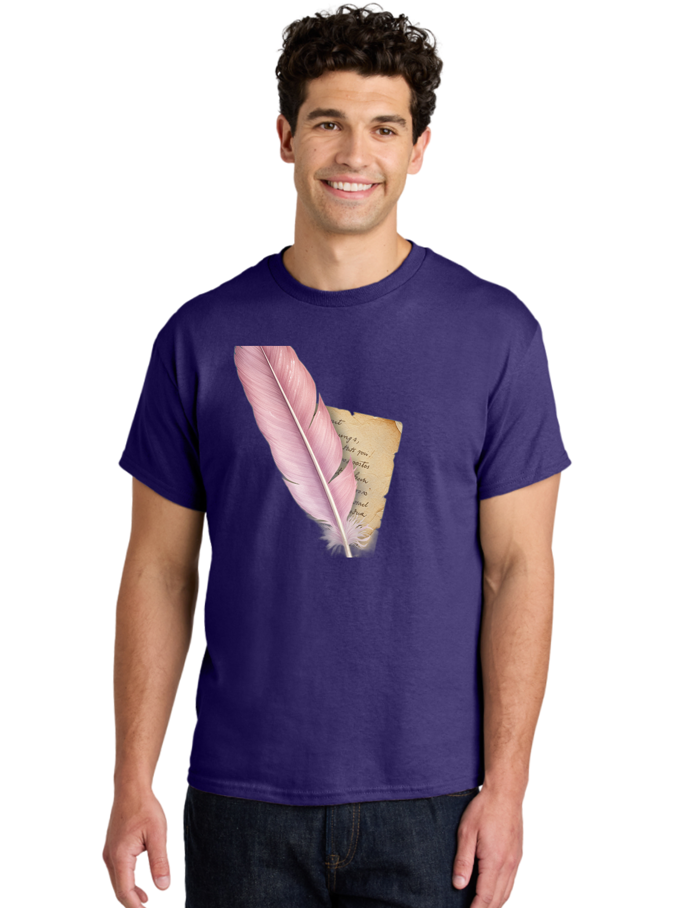 Pink-Feather-Quill-Pen Men'S Graphic Tee, 100% Cotton, Comfortable Casual Summer Wear, Machine Washable, Vintage Camera, Old Camera, Antique Camera, Black Camera, Classic Photography, Photography Equipment, Nostalgic Device, Film Camera, Baj173 23