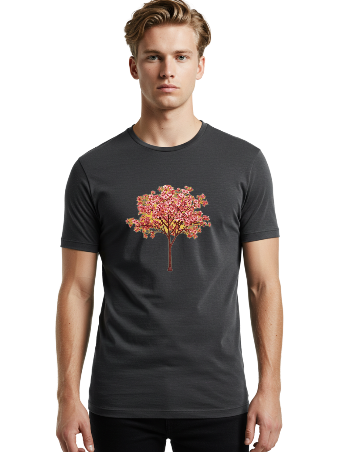 Pink-Flowering-Tree Men'S Graphic Tee, 100% Cotton, Comfortable Casual Summer Wear, Machine Washable, Vintage Camera, Old Camera, Antique Camera, Black Camera, Classic Photography, Photography Equipment, Nostalgic Device, Film Camera, Baj189 17