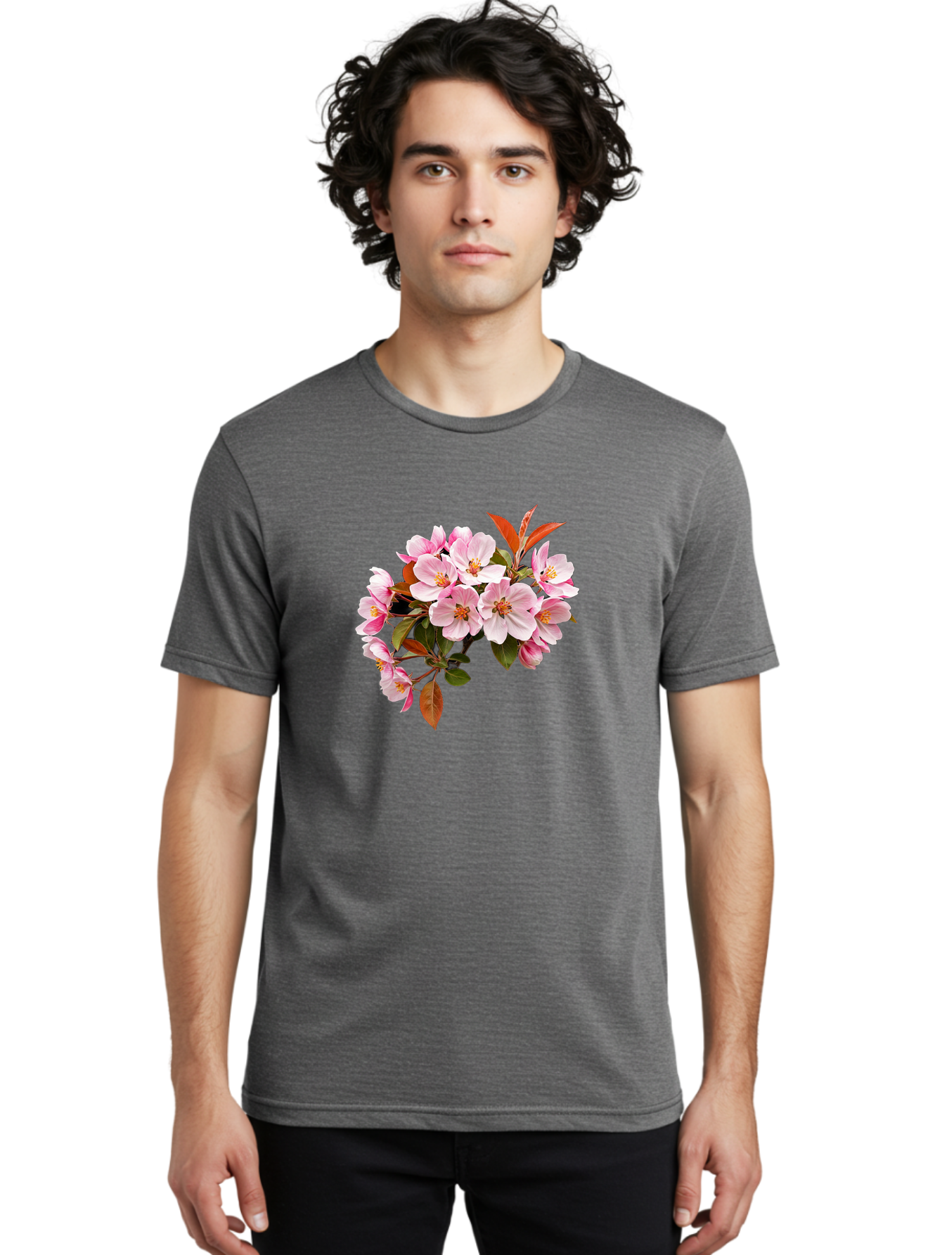 Pink-Flowers-2 Men'S Graphic Tee, 100% Cotton, Comfortable Casual Summer Wear, Machine Washable, Vintage Camera, Old Camera, Antique Camera, Black Camera, Classic Photography, Photography Equipment, Nostalgic Device, Film Camera, Camera Art Baj191 21