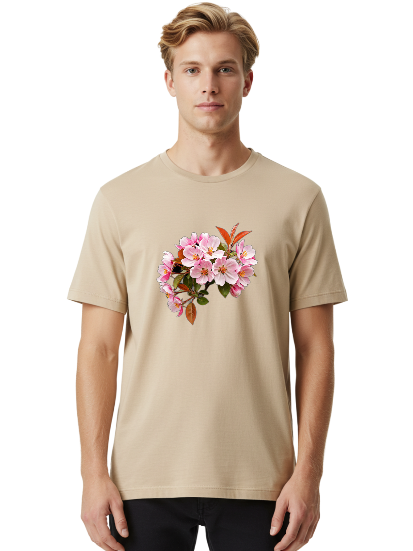 Pink-Flowers-2 Men'S Graphic Tee, 100% Cotton, Comfortable Casual Summer Wear, Machine Washable, Vintage Camera, Old Camera, Antique Camera, Black Camera, Classic Photography, Photography Equipment, Nostalgic Device, Film Camera, Camera Art Baj191 27