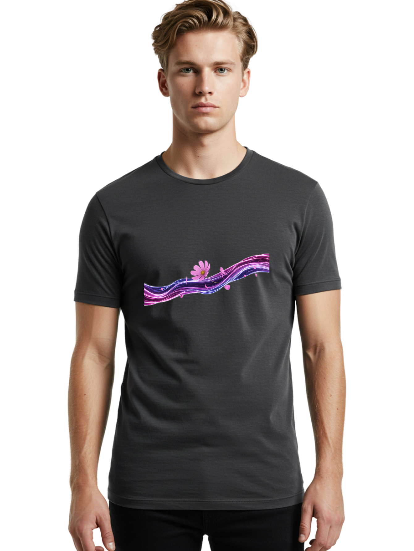 Pink-Fluid-Flower Men'S Graphic Tee, 100% Cotton, Comfortable Casual Summer Wear, Machine Washable, Vintage Camera, Old Camera, Antique Camera, Black Camera, Classic Photography, Photography Equipment, Nostalgic Device, Film Camera, Camera Art Baj194 18