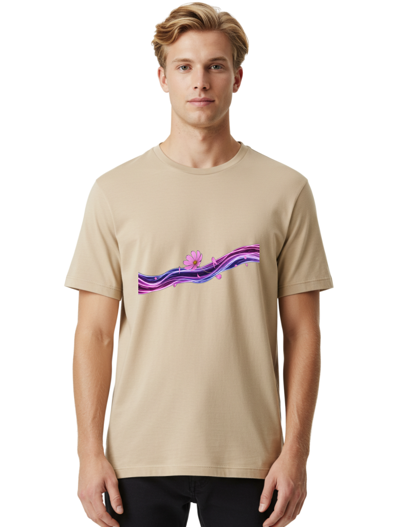 Pink-Fluid-Flower Men'S Graphic Tee, 100% Cotton, Comfortable Casual Summer Wear, Machine Washable, Vintage Camera, Old Camera, Antique Camera, Black Camera, Classic Photography, Photography Equipment, Nostalgic Device, Film Camera, Camera Art Baj194 29