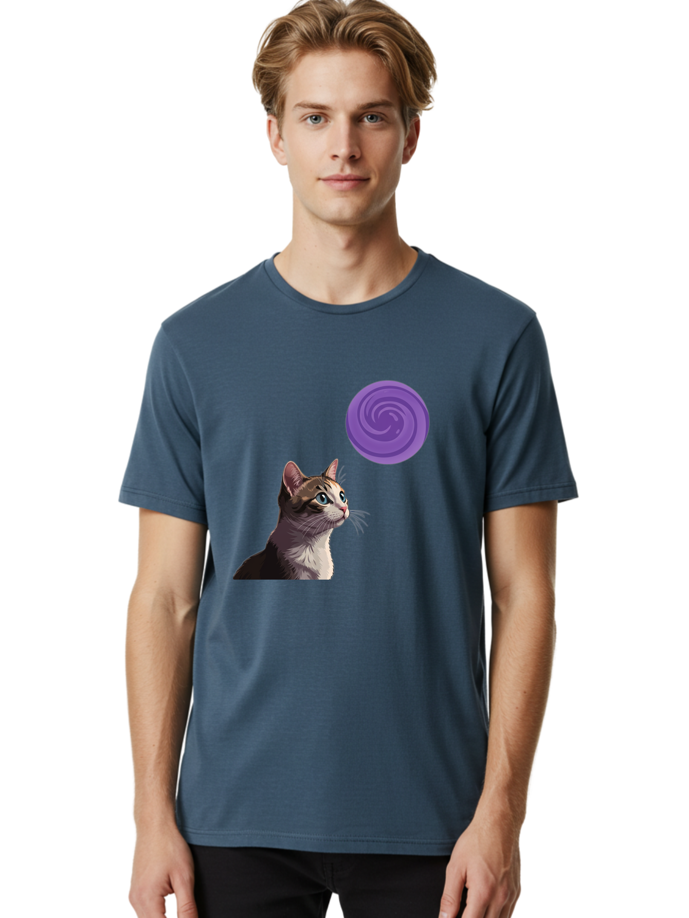 Purple-Swirl-Cat Men'S Graphic Tee, 100% Cotton, Comfortable Casual Summer Wear, Machine Washable, Vintage Camera, Old Camera, Antique Camera, Black Camera, Classic Photography, Photography Equipment, Nostalgic Device, Film Camera, Camera Art Baj207 22