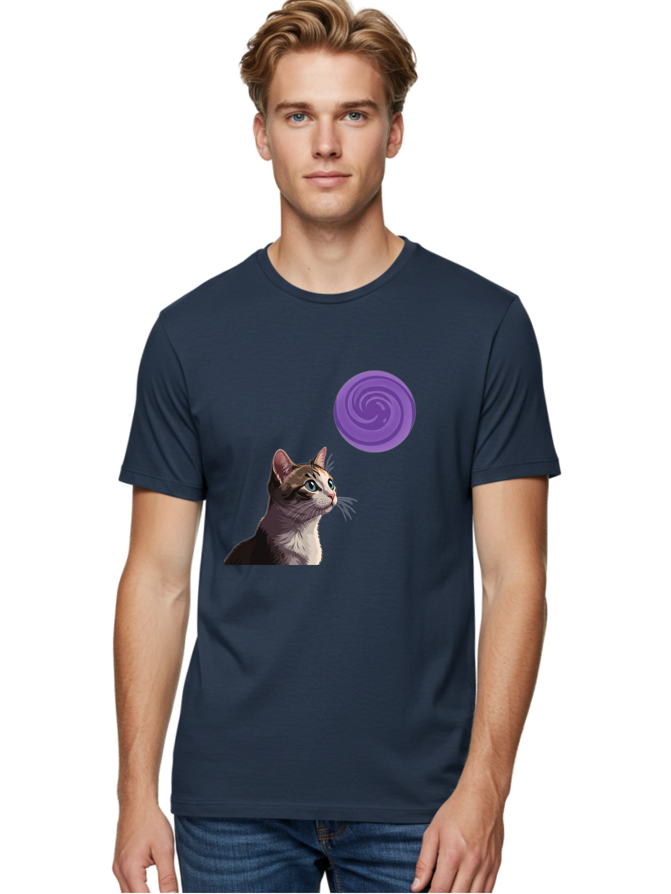 Purple-Swirl-Cat Men'S Graphic Tee, 100% Cotton, Comfortable Casual Summer Wear, Machine Washable, Vintage Camera, Old Camera, Antique Camera, Black Camera, Classic Photography, Photography Equipment, Nostalgic Device, Film Camera, Camera Art Baj207 18