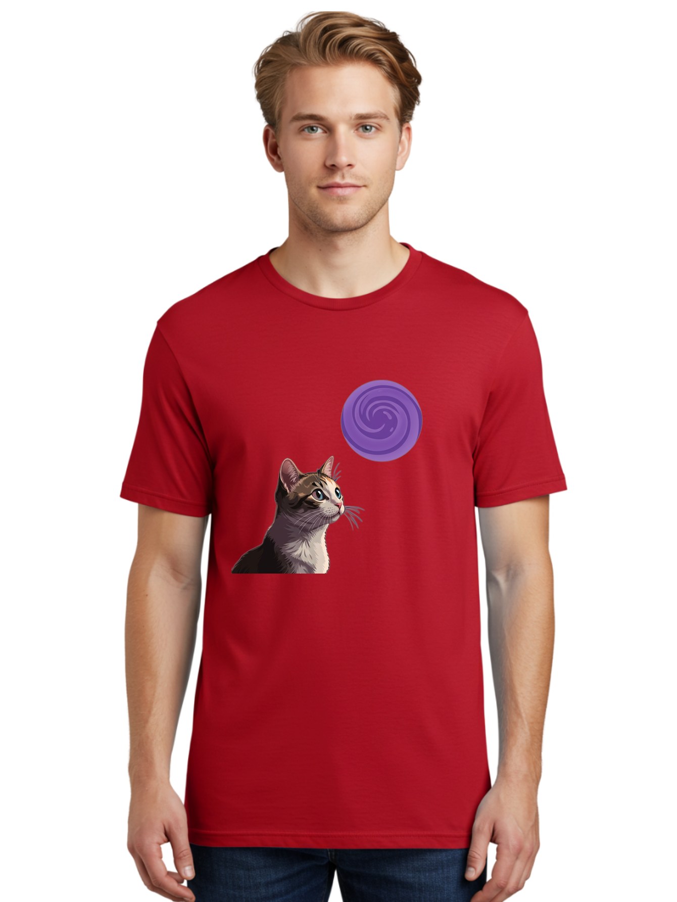 Purple-Swirl-Cat Men'S Graphic Tee, 100% Cotton, Comfortable Casual Summer Wear, Machine Washable, Vintage Camera, Old Camera, Antique Camera, Black Camera, Classic Photography, Photography Equipment, Nostalgic Device, Film Camera, Camera Art Baj207 23