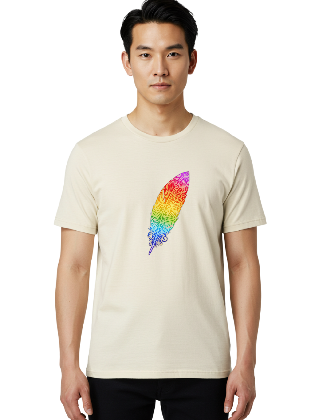 Rainbow-Feather-1 Men'S Graphic Tee, 100% Cotton, Comfortable Casual Summer Wear, Machine Washable, Vintage Camera, Old Camera, Antique Camera, Black Camera, Classic Photography, Photography Equipment, Nostalgic Device, Film Camera, Camera Art Baj217 26