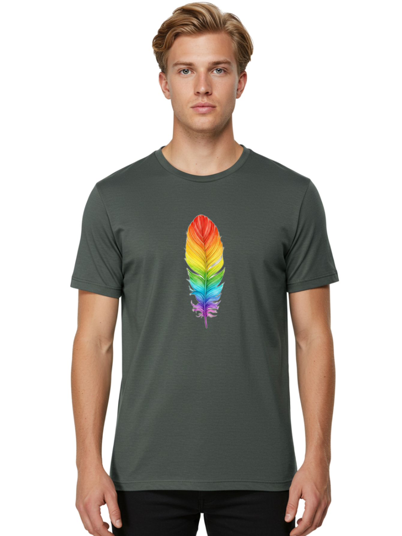 Rainbow-Feather-10 Men'S Graphic Tee, 100% Cotton, Comfortable Casual Summer Wear, Machine Washable, Vintage Camera, Old Camera, Antique Camera, Black Camera, Classic Photography, Photography Equipment, Nostalgic Device, Film Camera, Baj218 19