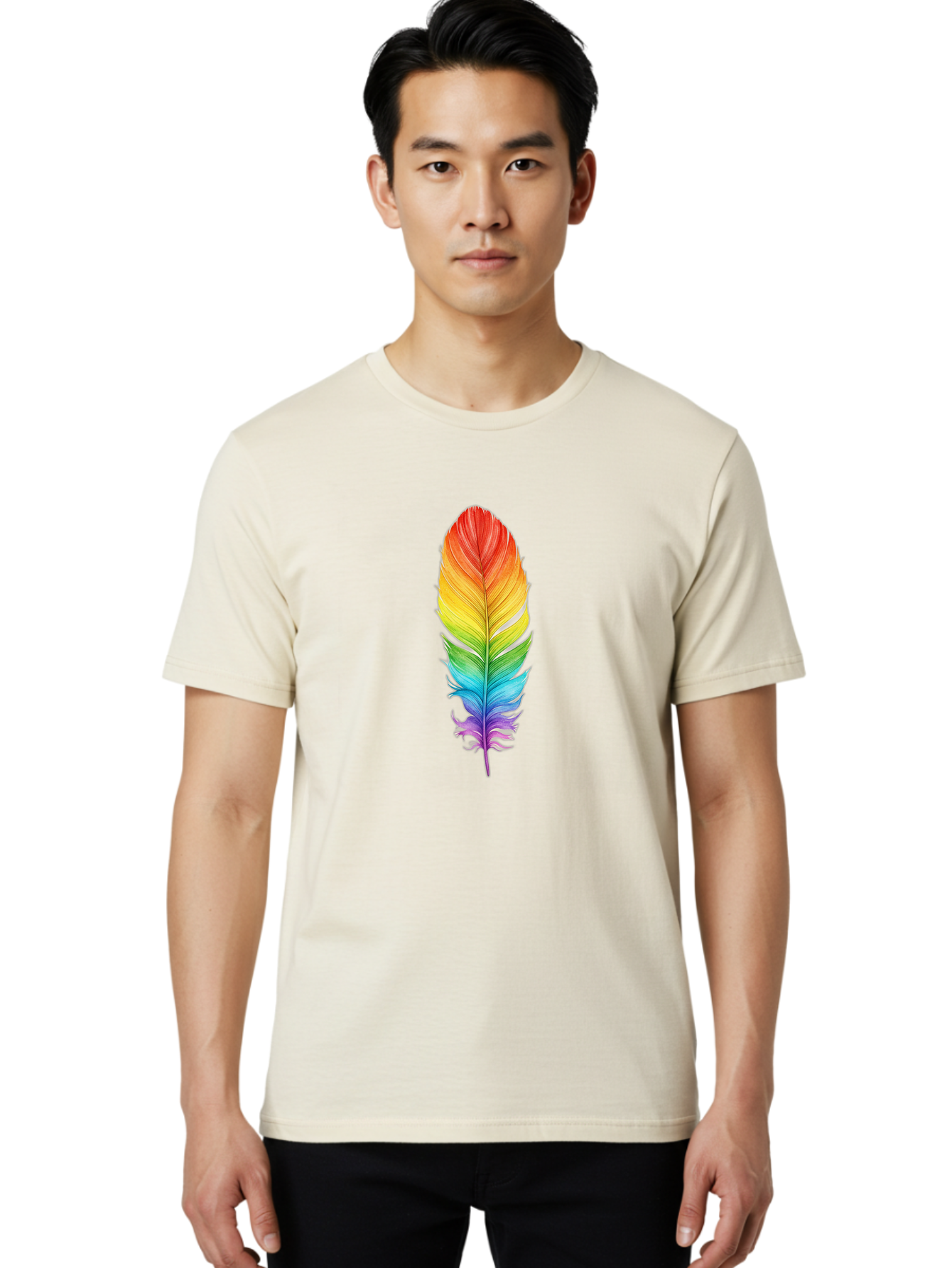 Rainbow-Feather-10 Men'S Graphic Tee, 100% Cotton, Comfortable Casual Summer Wear, Machine Washable, Vintage Camera, Old Camera, Antique Camera, Black Camera, Classic Photography, Photography Equipment, Nostalgic Device, Film Camera, Baj218 21