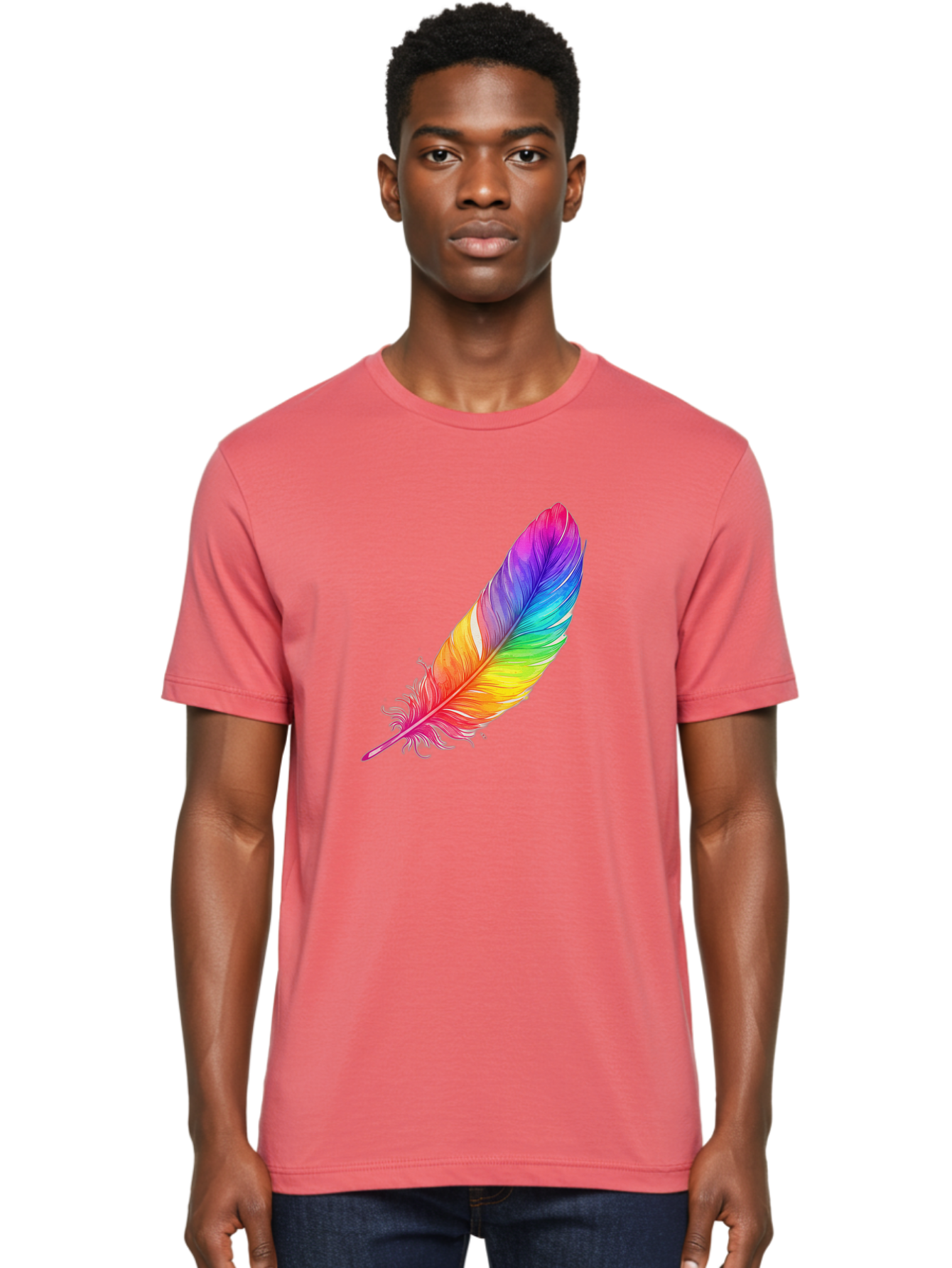 Rainbow-Feather-11 Men'S Graphic Tee, 100% Cotton, Comfortable Casual Summer Wear, Machine Washable, Vintage Camera, Old Camera, Antique Camera, Black Camera, Classic Photography, Photography Equipment, Nostalgic Device, Film Camera, Baj219 21