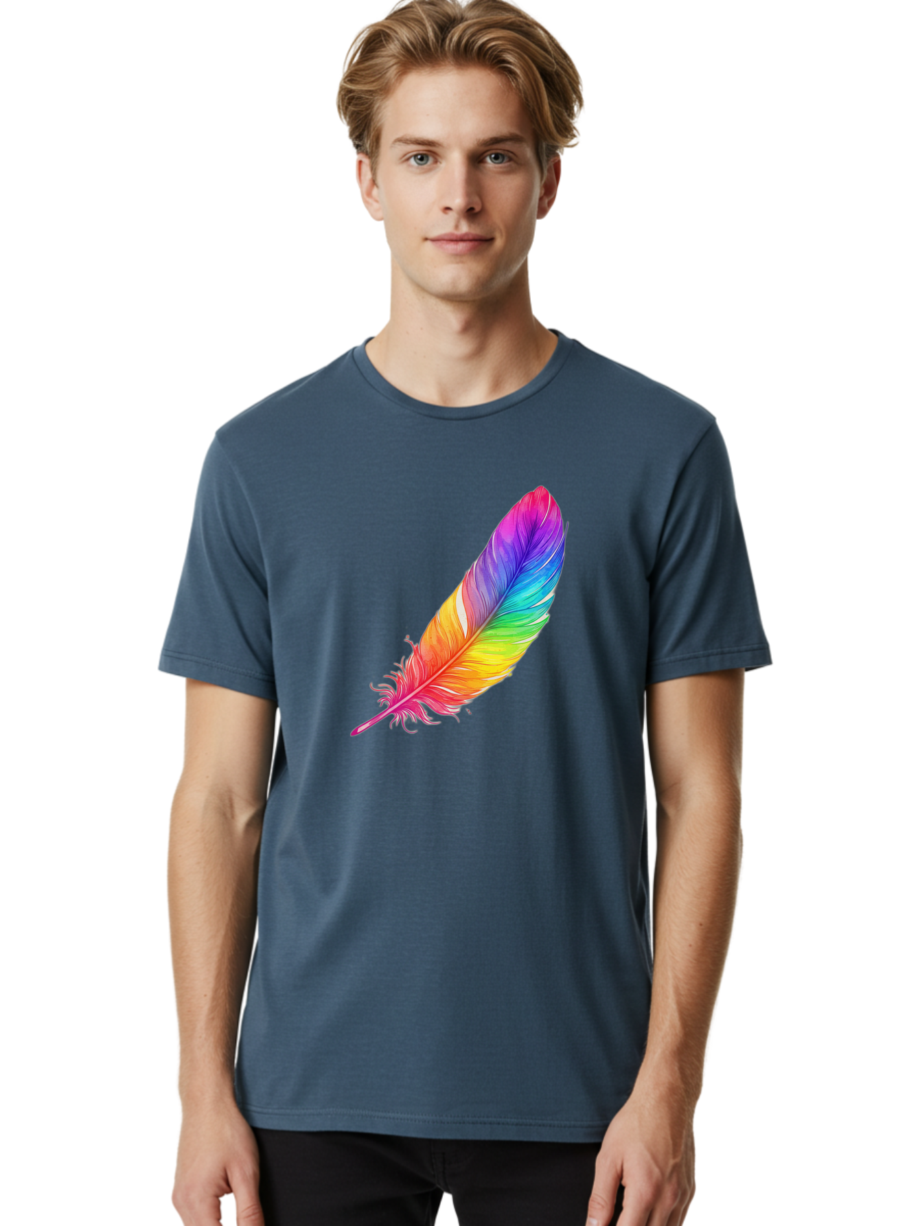 Rainbow-Feather-11 Men'S Graphic Tee, 100% Cotton, Comfortable Casual Summer Wear, Machine Washable, Vintage Camera, Old Camera, Antique Camera, Black Camera, Classic Photography, Photography Equipment, Nostalgic Device, Film Camera, Baj219 28
