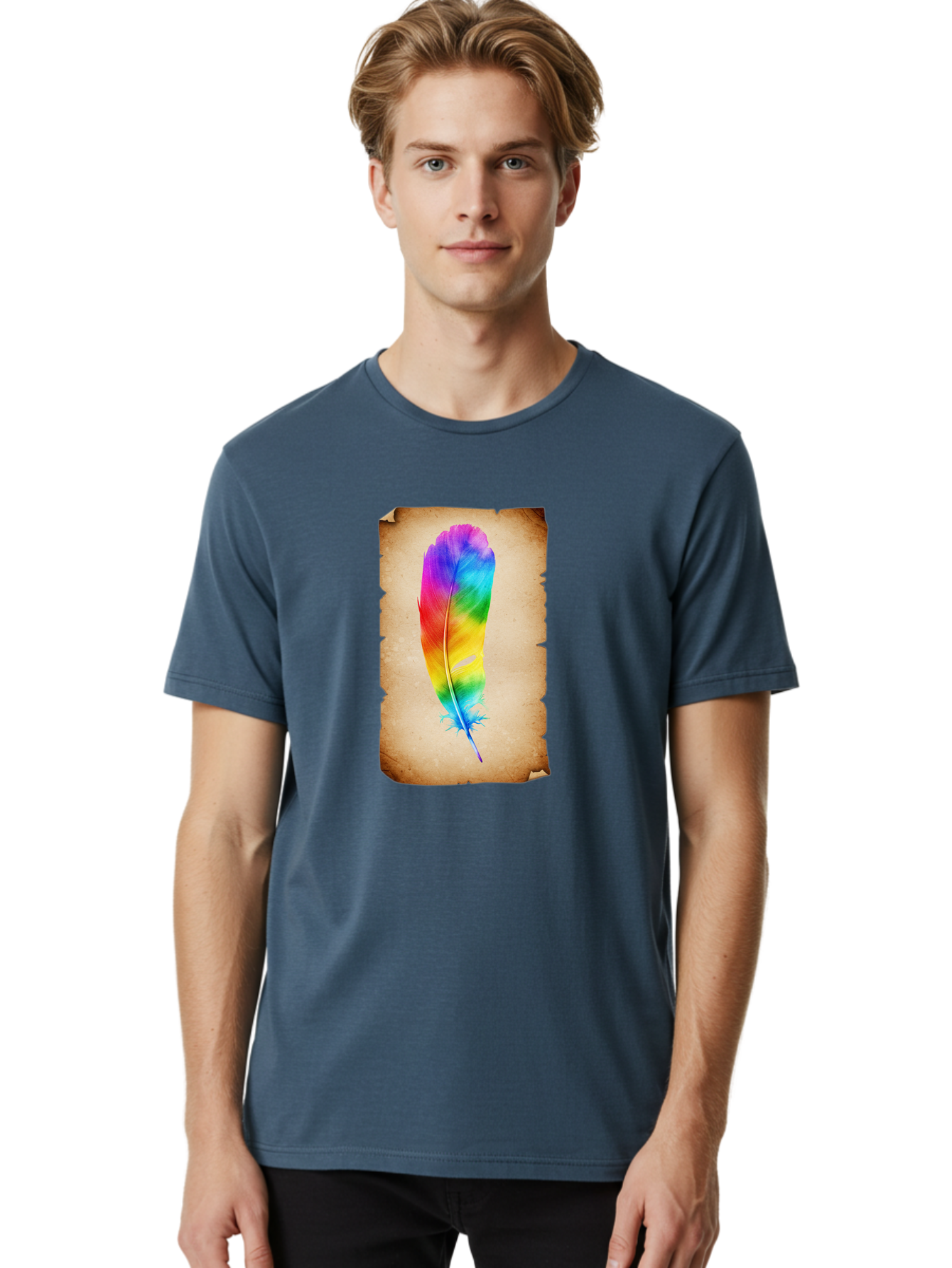 Rainbow-Feather-12 Men'S Graphic Tee, 100% Cotton, Comfortable Casual Summer Wear, Machine Washable, Vintage Camera, Old Camera, Antique Camera, Black Camera, Classic Photography, Photography Equipment, Nostalgic Device, Film Camera, Baj220 18