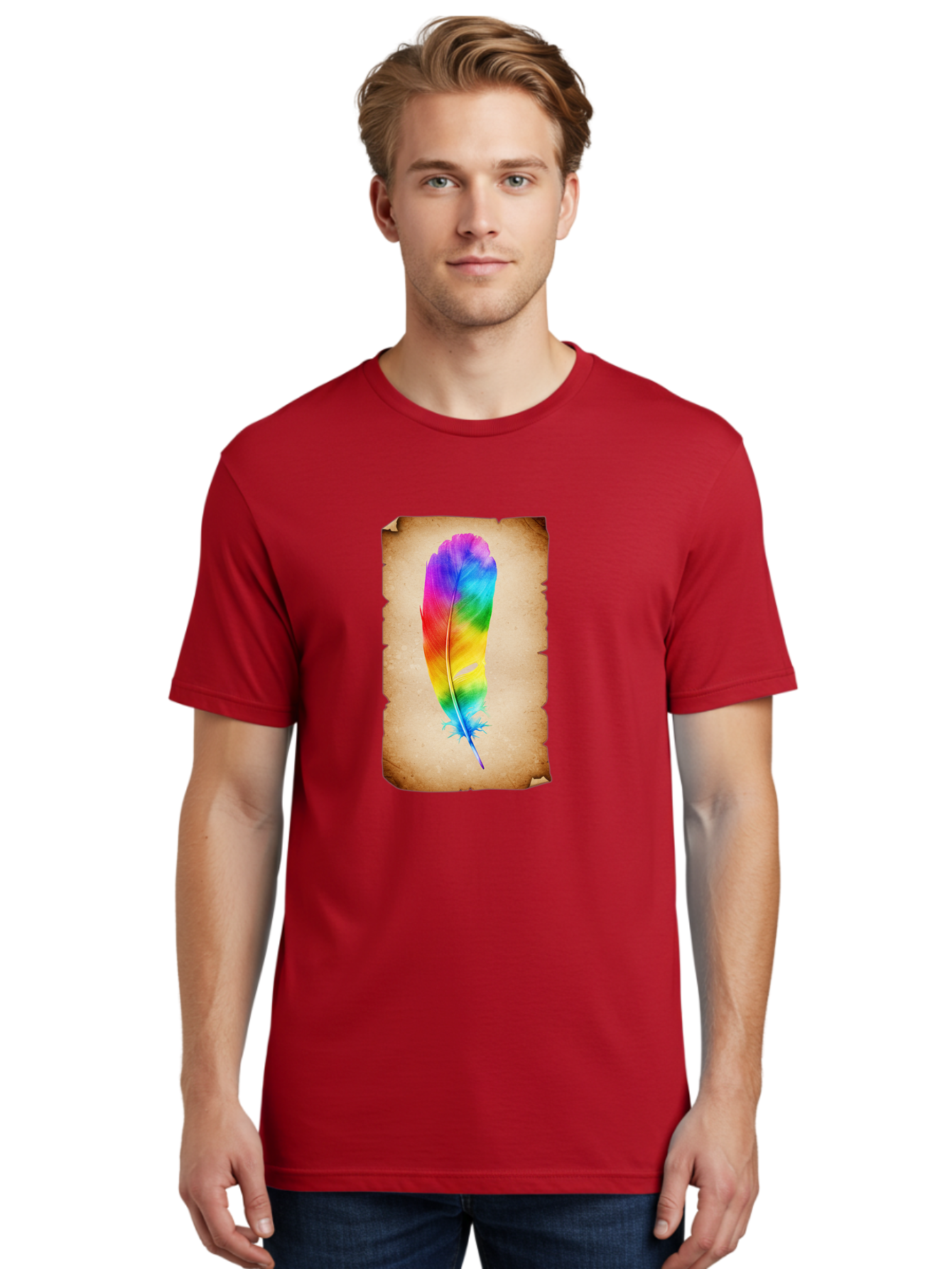 Rainbow-Feather-12 Men'S Graphic Tee, 100% Cotton, Comfortable Casual Summer Wear, Machine Washable, Vintage Camera, Old Camera, Antique Camera, Black Camera, Classic Photography, Photography Equipment, Nostalgic Device, Film Camera, Baj220 20