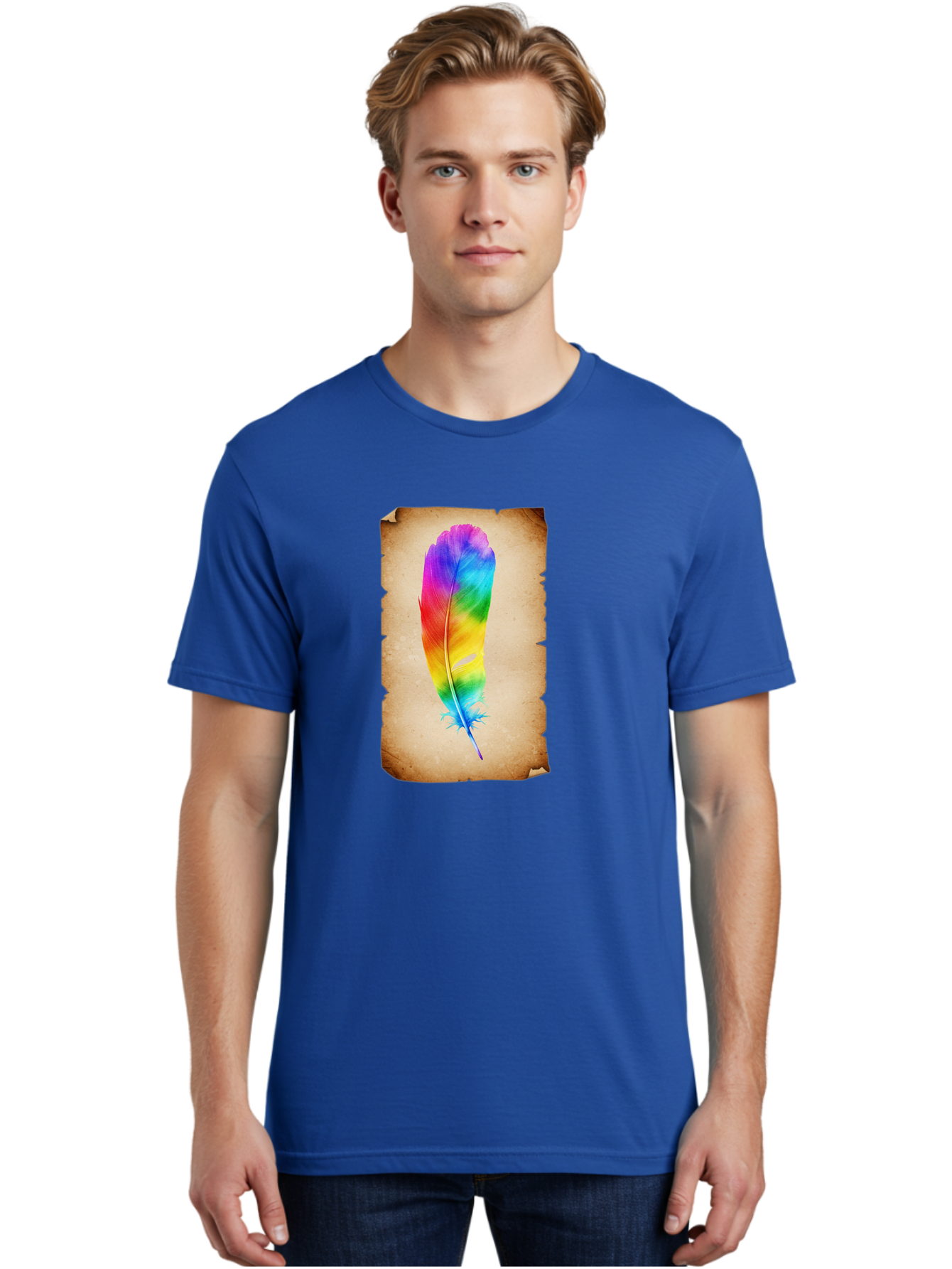 Rainbow-Feather-12 Men'S Graphic Tee, 100% Cotton, Comfortable Casual Summer Wear, Machine Washable, Vintage Camera, Old Camera, Antique Camera, Black Camera, Classic Photography, Photography Equipment, Nostalgic Device, Film Camera, Baj220 24