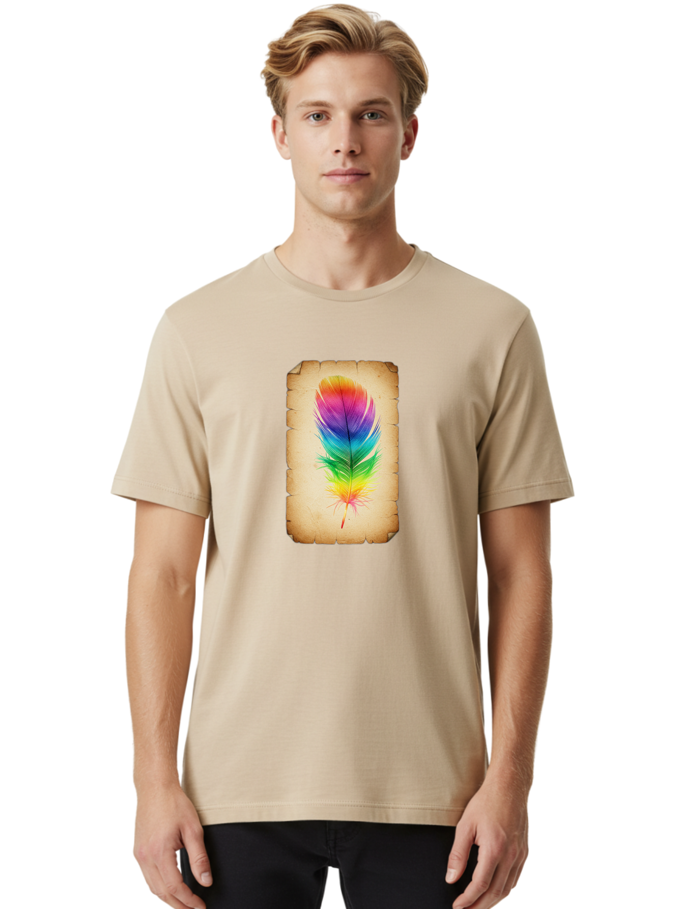 Rainbow-Feather-13 Men'S Graphic Tee, 100% Cotton, Comfortable Casual Summer Wear, Machine Washable, Vintage Camera, Old Camera, Antique Camera, Black Camera, Classic Photography, Photography Equipment, Nostalgic Device, Film Camera, Baj221 19