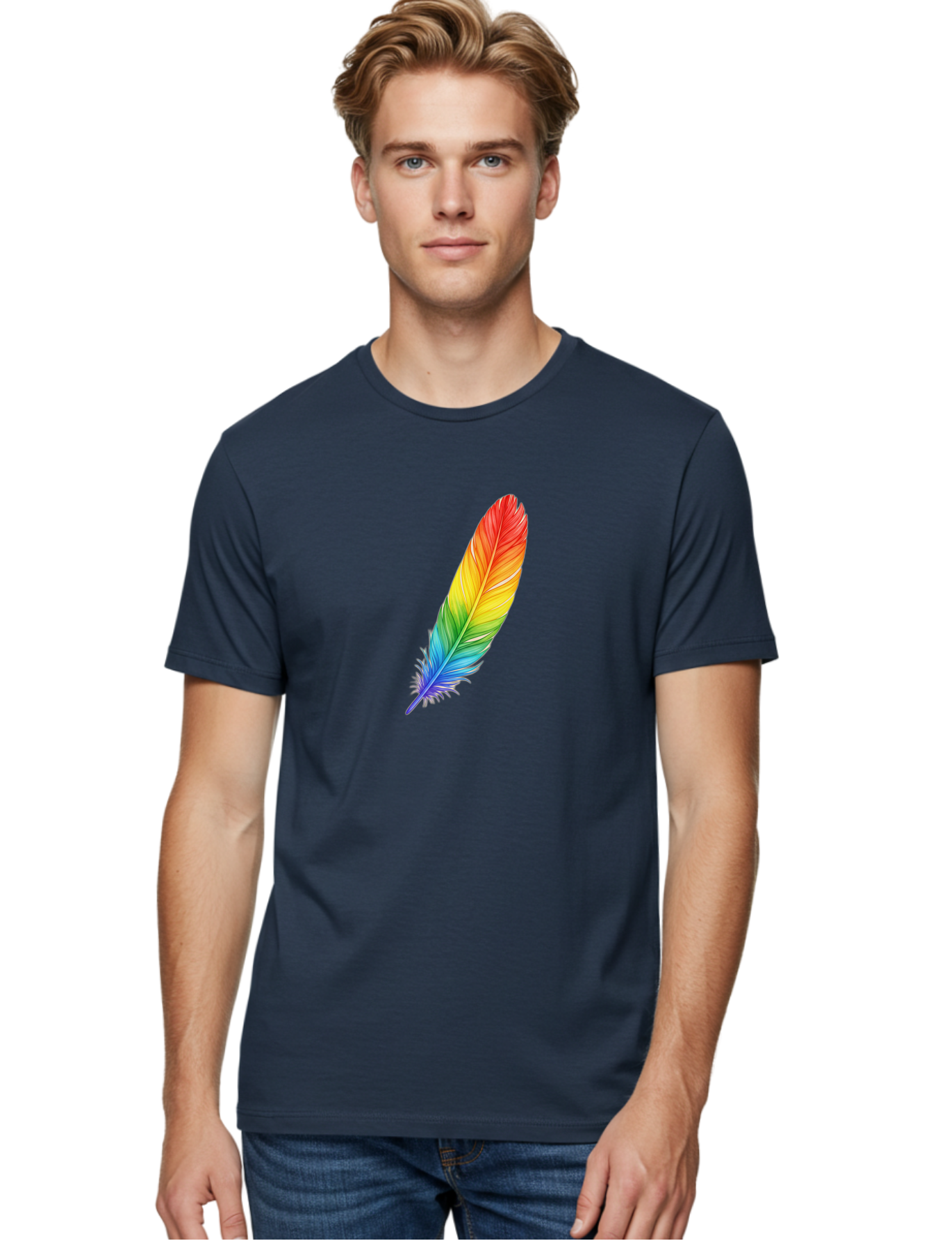 Rainbow-Feather-4 Men'S Graphic Tee, 100% Cotton, Comfortable Casual Summer Wear, Machine Washable, Vintage Camera, Old Camera, Antique Camera, Black Camera, Classic Photography, Photography Equipment, Nostalgic Device, Film Camera, Camera Art Baj227 21
