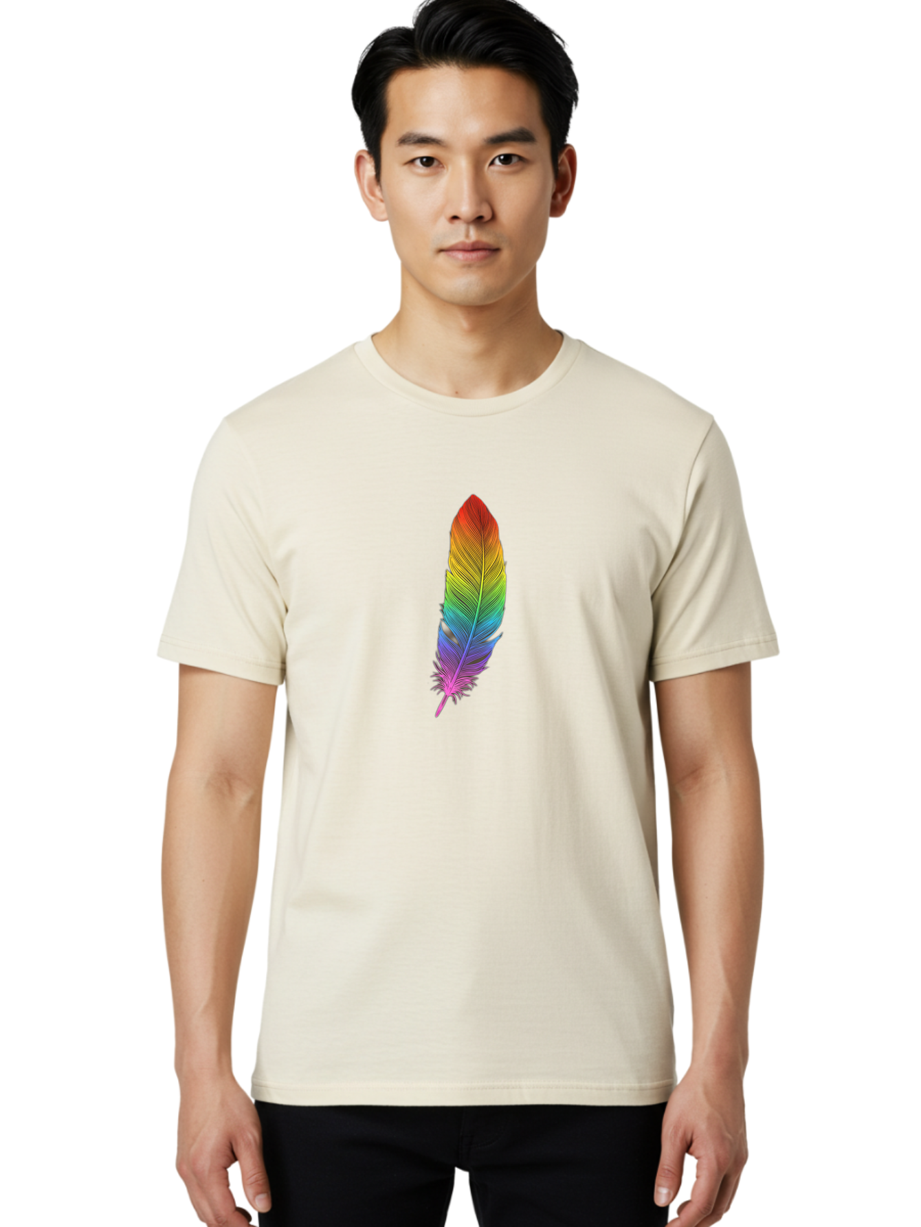 Rainbow-Feather-5 Men'S Graphic Tee, 100% Cotton, Comfortable Casual Summer Wear, Machine Washable, Vintage Camera, Old Camera, Antique Camera, Black Camera, Classic Photography, Photography Equipment, Nostalgic Device, Film Camera, Camera Art Baj228 17