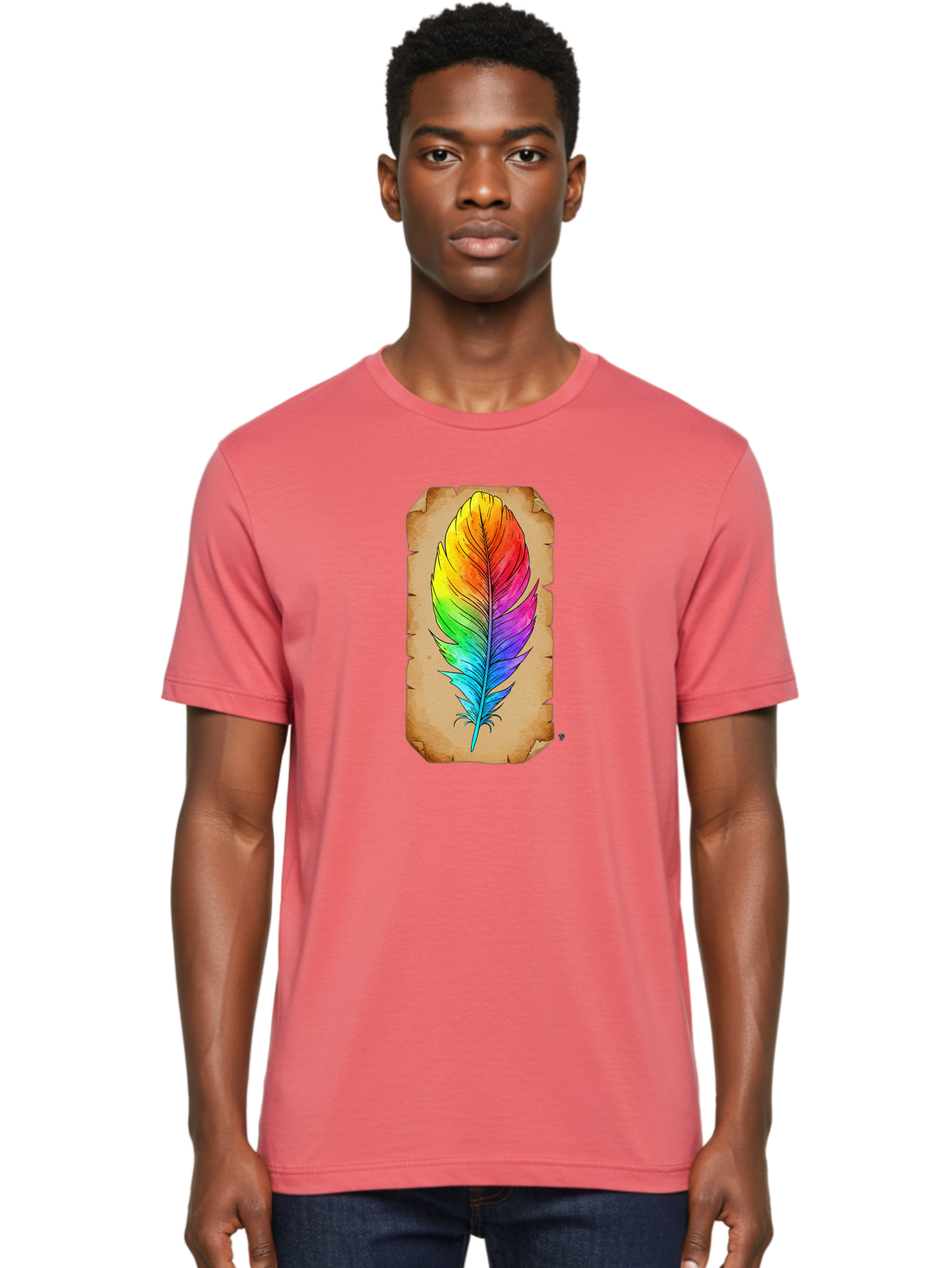 Rainbow-Feather-7 Men'S Graphic Tee, 100% Cotton, Comfortable Casual Summer Wear, Machine Washable, Vintage Camera, Old Camera, Antique Camera, Black Camera, Classic Photography, Photography Equipment, Nostalgic Device, Film Camera, Camera Art Baj230 22
