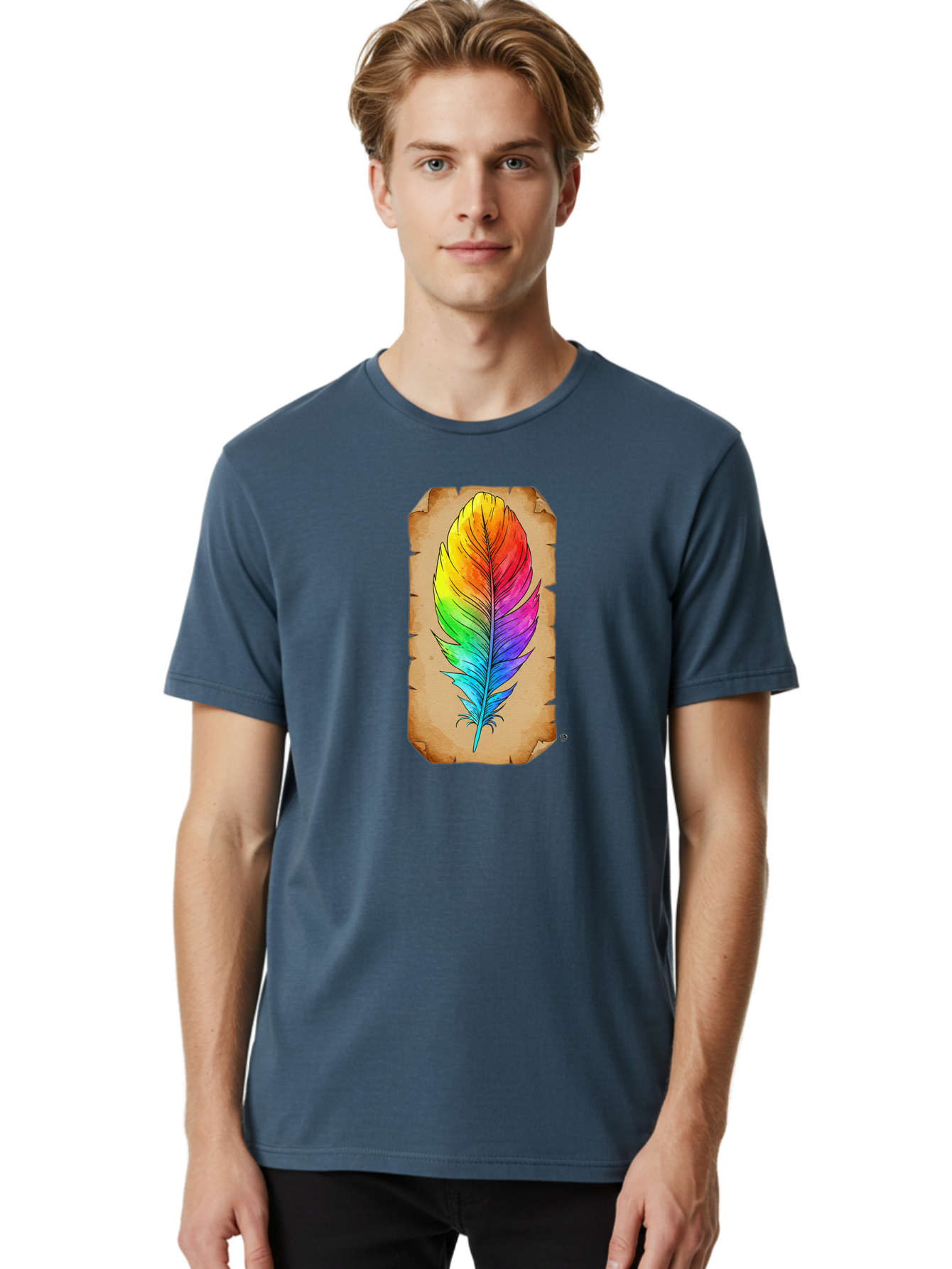 Rainbow-Feather-7 Men'S Graphic Tee, 100% Cotton, Comfortable Casual Summer Wear, Machine Washable, Vintage Camera, Old Camera, Antique Camera, Black Camera, Classic Photography, Photography Equipment, Nostalgic Device, Film Camera, Camera Art Baj230 19