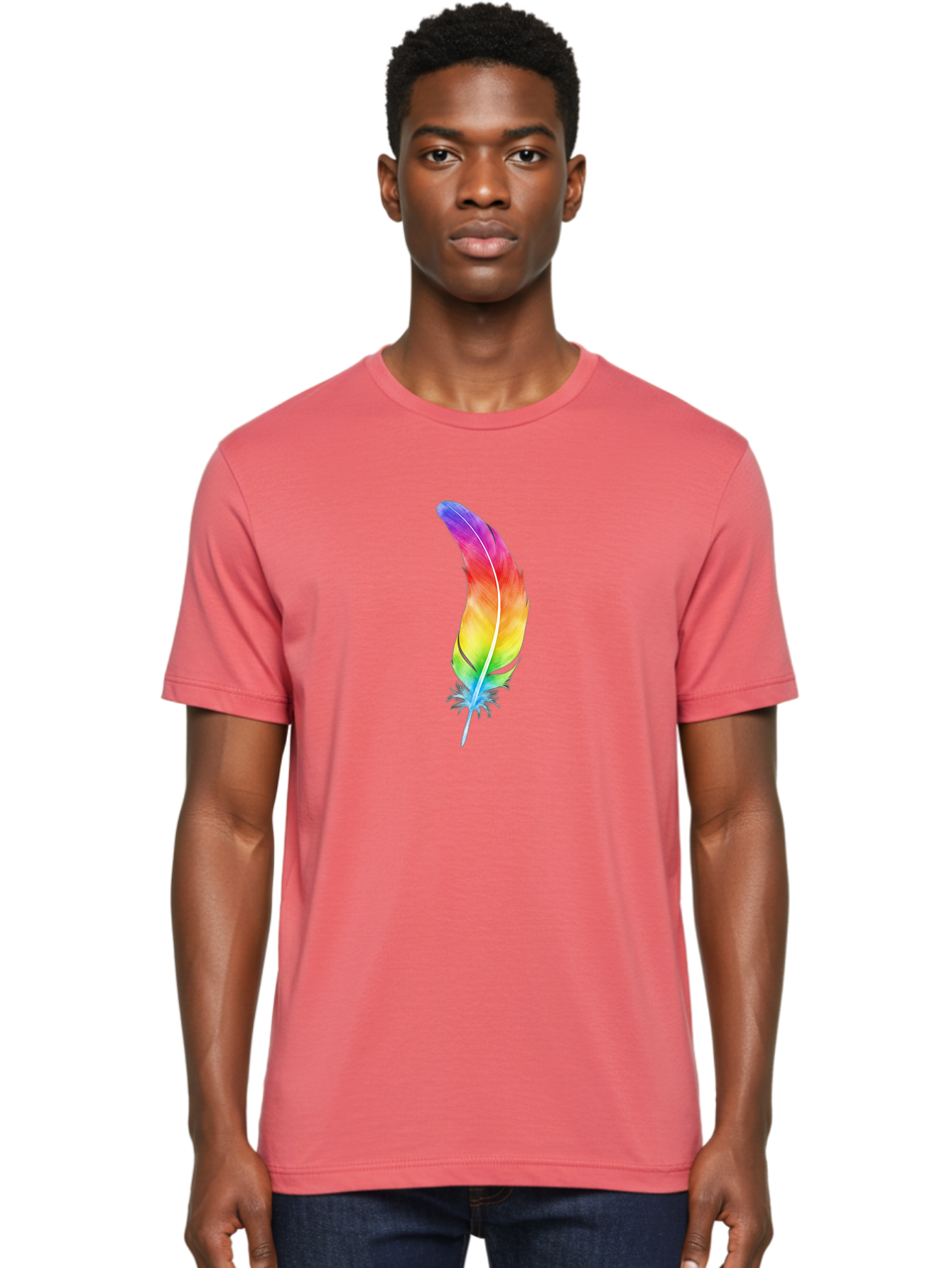 Rainbow-Feather-8 Men'S Graphic Tee, 100% Cotton, Comfortable Casual Summer Wear, Machine Washable, Vintage Camera, Old Camera, Antique Camera, Black Camera, Classic Photography, Photography Equipment, Nostalgic Device, Film Camera, Camera Art Baj231 28