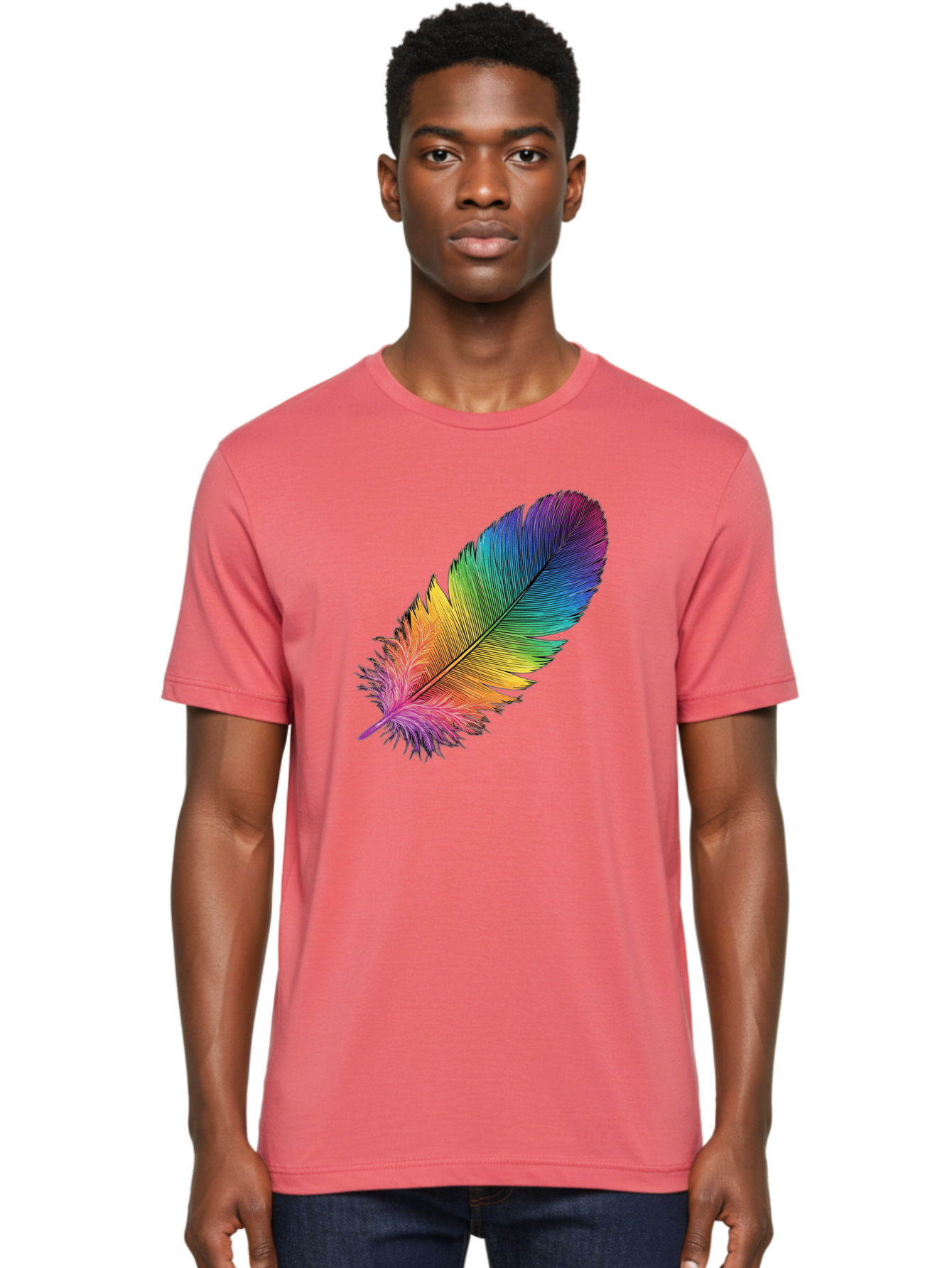 Rainbow-Feather-9 Men'S Graphic Tee, 100% Cotton, Comfortable Casual Summer Wear, Machine Washable, Vintage Camera, Old Camera, Antique Camera, Black Camera, Classic Photography, Photography Equipment, Nostalgic Device, Film Camera, Camera Art Baj232 27