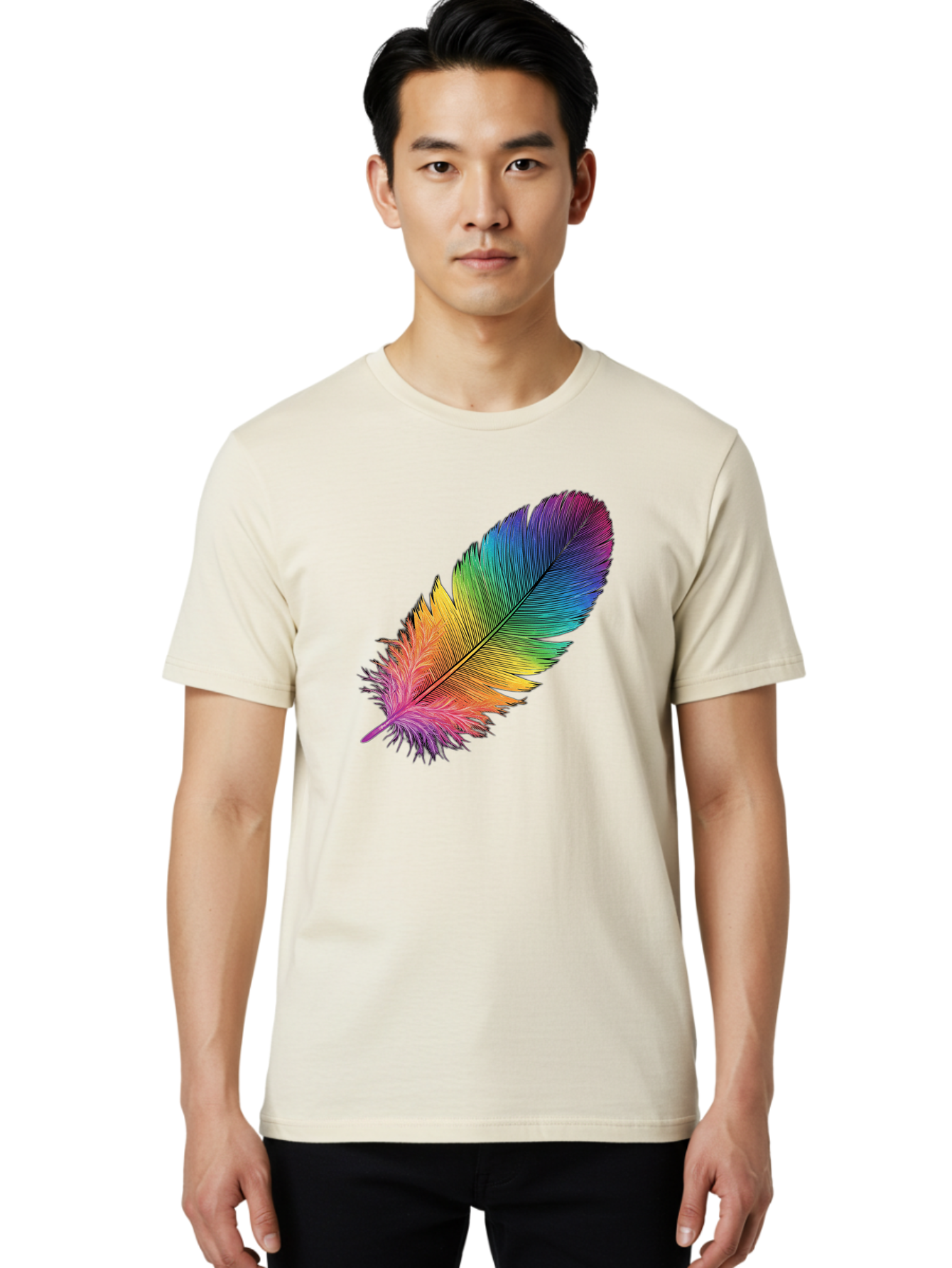 Rainbow-Feather-9 Men'S Graphic Tee, 100% Cotton, Comfortable Casual Summer Wear, Machine Washable, Vintage Camera, Old Camera, Antique Camera, Black Camera, Classic Photography, Photography Equipment, Nostalgic Device, Film Camera, Camera Art Baj232 16