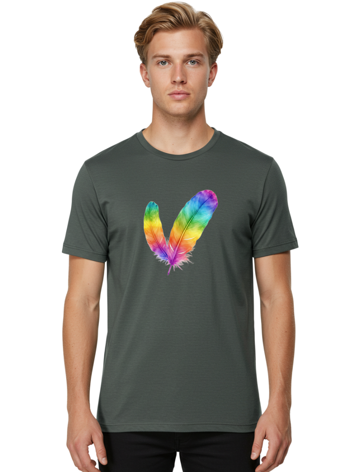 Rainbow-Feathers Men'S Graphic Tee, 100% Cotton, Comfortable Casual Summer Wear, Machine Washable, Vintage Camera, Old Camera, Antique Camera, Black Camera, Classic Photography, Photography Equipment, Nostalgic Device, Film Camera, Camera Art Baj234 18