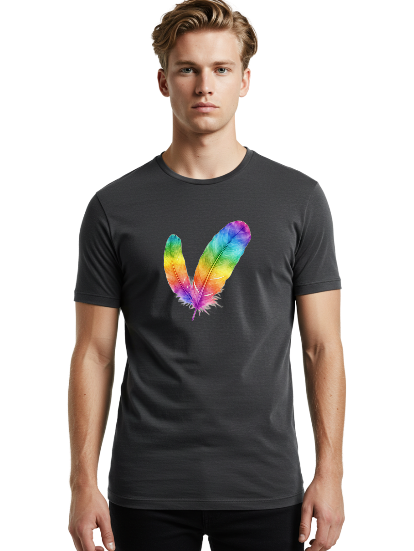 Rainbow-Feathers Men'S Graphic Tee, 100% Cotton, Comfortable Casual Summer Wear, Machine Washable, Vintage Camera, Old Camera, Antique Camera, Black Camera, Classic Photography, Photography Equipment, Nostalgic Device, Film Camera, Camera Art Baj234 27