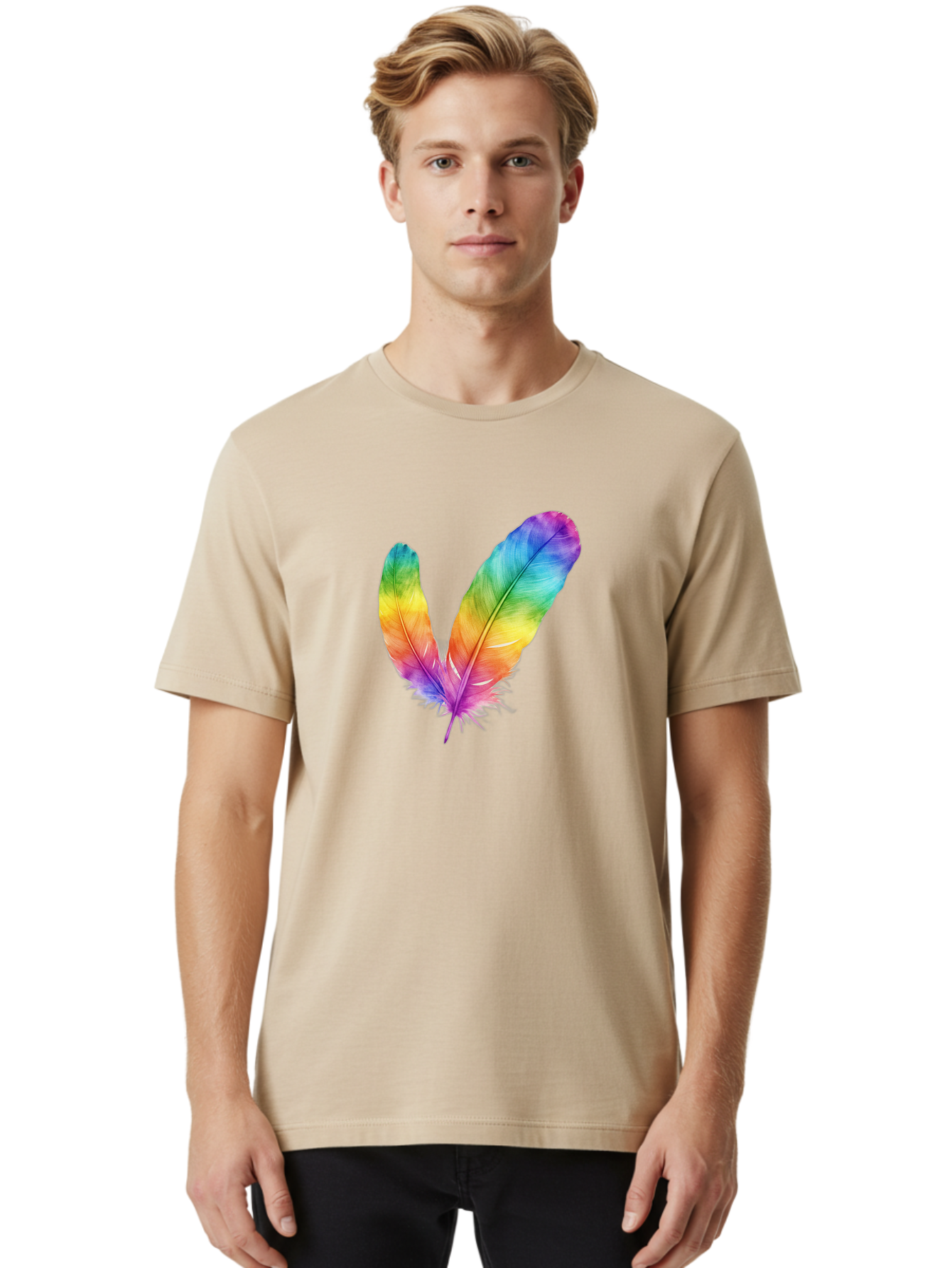 Rainbow-Feathers Men'S Graphic Tee, 100% Cotton, Comfortable Casual Summer Wear, Machine Washable, Vintage Camera, Old Camera, Antique Camera, Black Camera, Classic Photography, Photography Equipment, Nostalgic Device, Film Camera, Camera Art Baj234 23