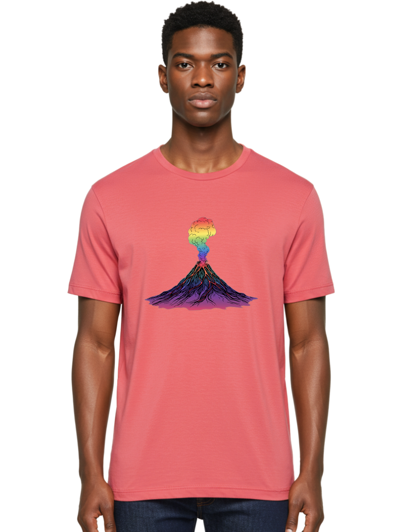 Rainbow-Volcano Men'S Graphic Tee, 100% Cotton, Comfortable Casual Summer Wear, Machine Washable, Vintage Camera, Old Camera, Antique Camera, Black Camera, Classic Photography, Photography Equipment, Nostalgic Device, Film Camera, Camera Art Baj240 24