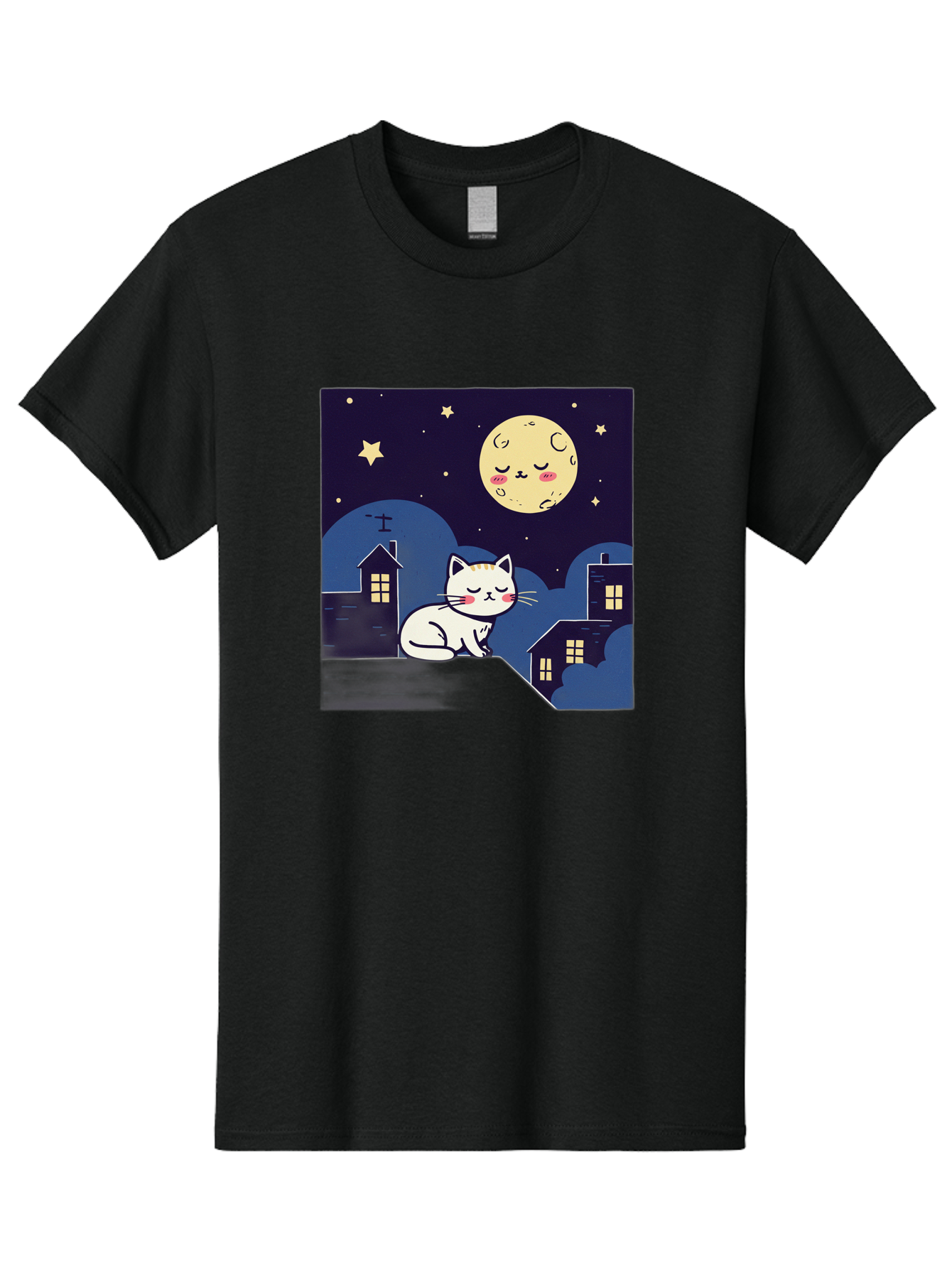 Sleeping-Cat-Under-Moonlight Men'S Graphic Tee, 100% Cotton, Comfortable Casual Summer Wear, Machine Washable, Vintage Camera, Old Camera, Antique Camera, Black Camera, Classic Photography, Photography Equipment, Nostalgic Device, Film Camera, Baj249 4