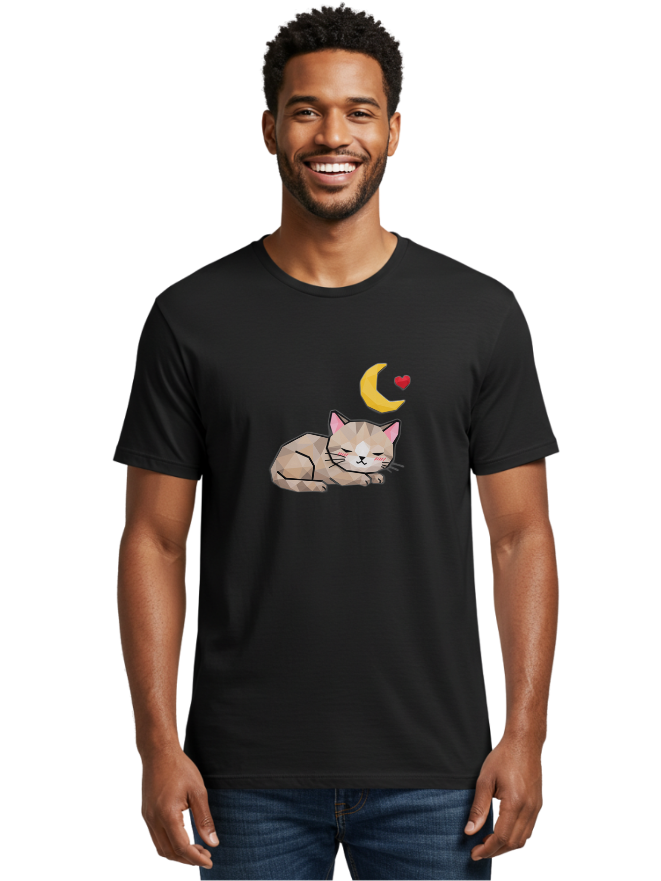 Sleeping-Cat-With-Moon-And-Heart Men'S Graphic Tee, 100% Cotton, Comfortable Casual Summer Wear, Machine Washable, Vintage Camera, Old Camera, Antique Camera, Black Camera, Classic Photography, Photography Equipment, Nostalgic Device, Baj250 26