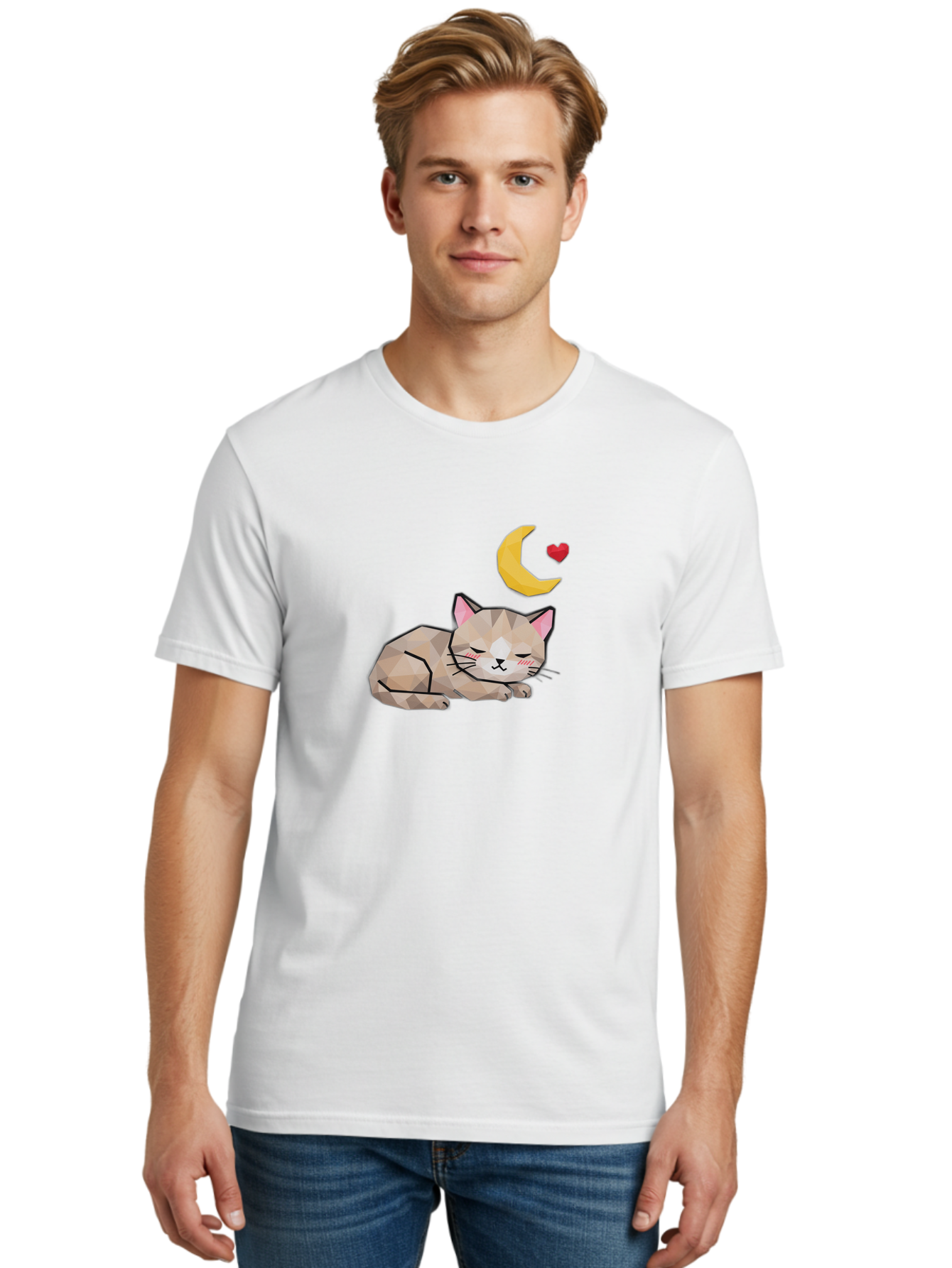 Sleeping-Cat-With-Moon-And-Heart Men'S Graphic Tee, 100% Cotton, Comfortable Casual Summer Wear, Machine Washable, Vintage Camera, Old Camera, Antique Camera, Black Camera, Classic Photography, Photography Equipment, Nostalgic Device, Baj250 27