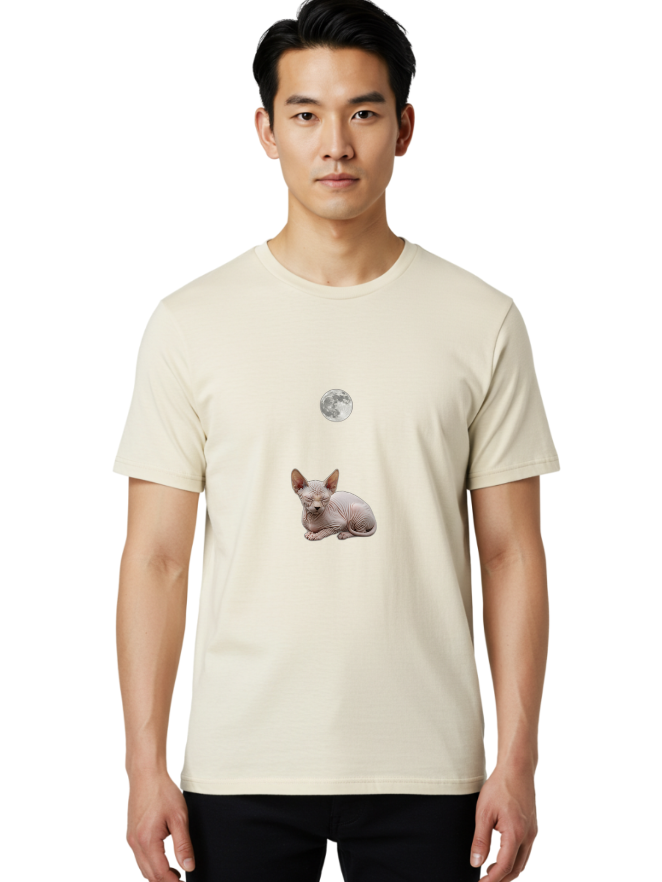 Sphynx-Cat-And-Moon Men'S Graphic Tee, 100% Cotton, Comfortable Casual Summer Wear, Machine Washable, Vintage Camera, Old Camera, Antique Camera, Black Camera, Classic Photography, Photography Equipment, Nostalgic Device, Film Camera, Baj261 16