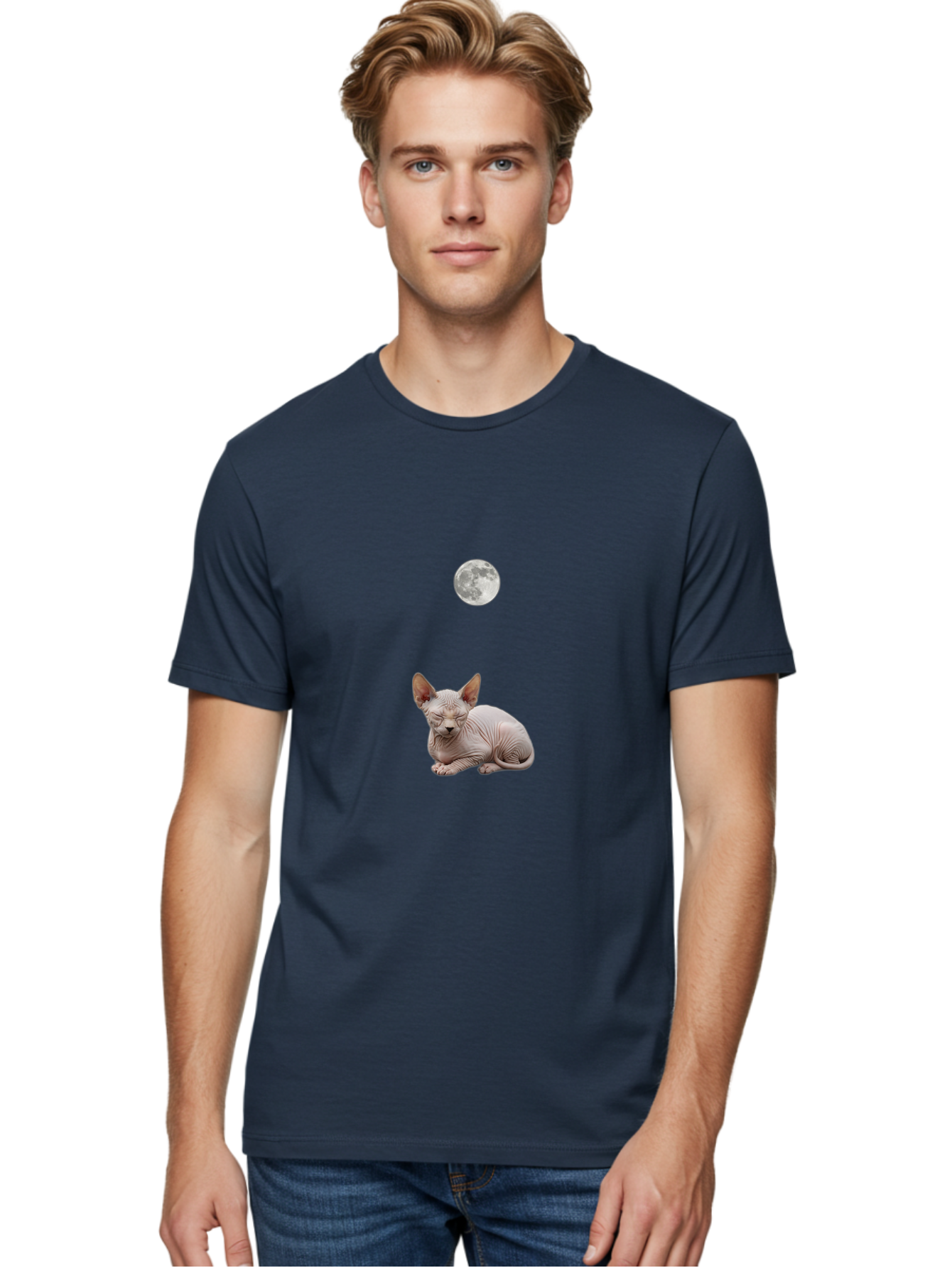 Sphynx-Cat-And-Moon Men'S Graphic Tee, 100% Cotton, Comfortable Casual Summer Wear, Machine Washable, Vintage Camera, Old Camera, Antique Camera, Black Camera, Classic Photography, Photography Equipment, Nostalgic Device, Film Camera, Baj261 25