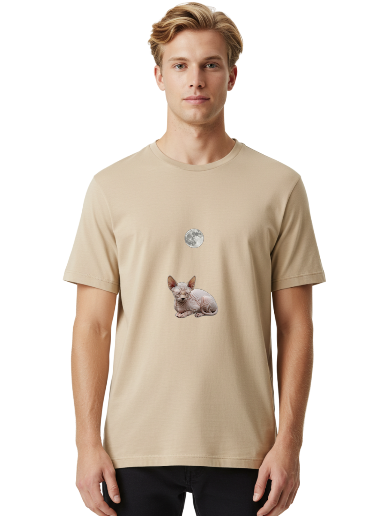 Sphynx-Cat-And-Moon Men'S Graphic Tee, 100% Cotton, Comfortable Casual Summer Wear, Machine Washable, Vintage Camera, Old Camera, Antique Camera, Black Camera, Classic Photography, Photography Equipment, Nostalgic Device, Film Camera, Baj261 26