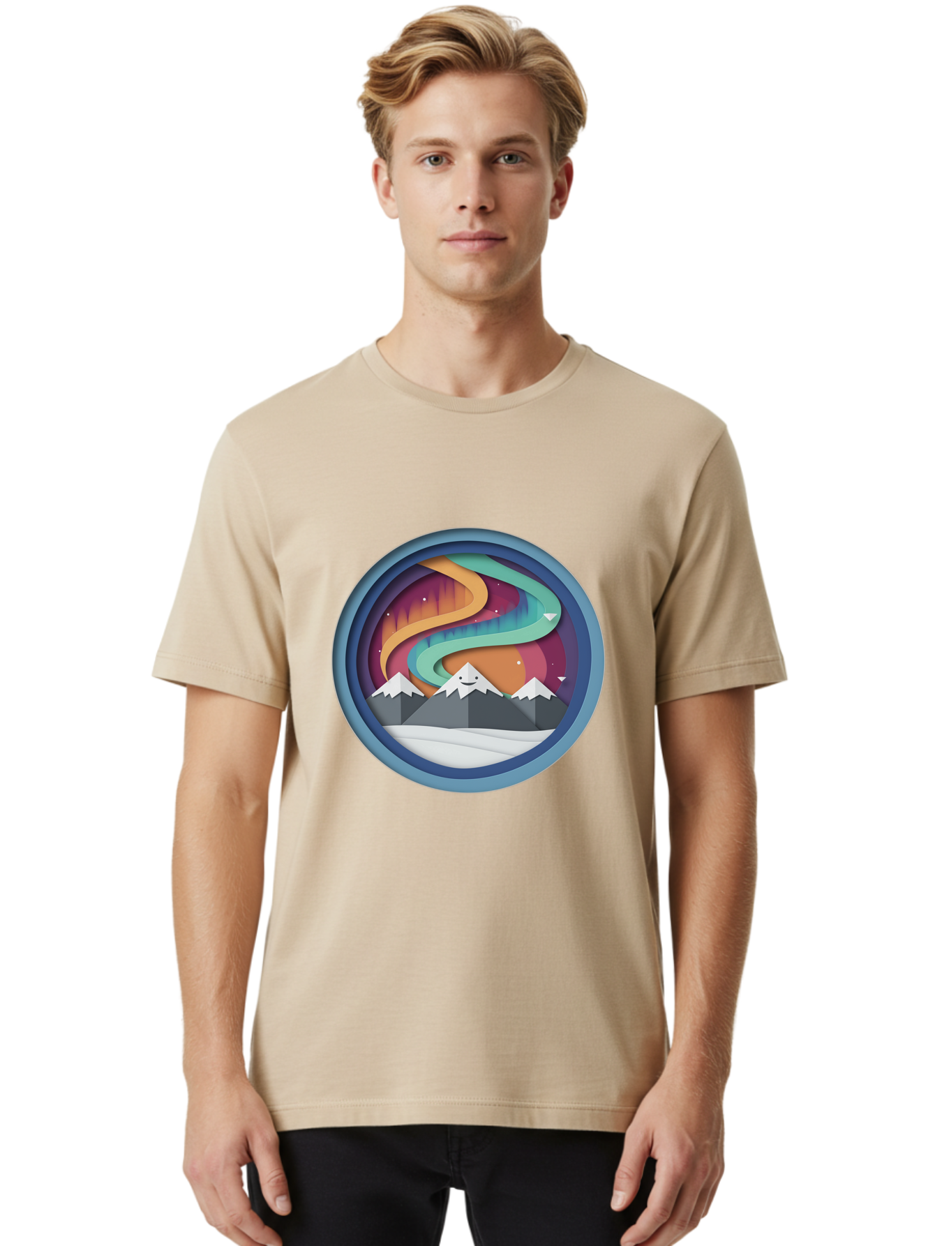 Stylized-Mountain-Landscape Men'S Graphic Tee, 100% Cotton, Comfortable Casual Summer Wear, Machine Washable, Vintage Camera, Old Camera, Antique Camera, Black Camera, Classic Photography, Photography Equipment, Nostalgic Device, Film Camera, Baj263 18
