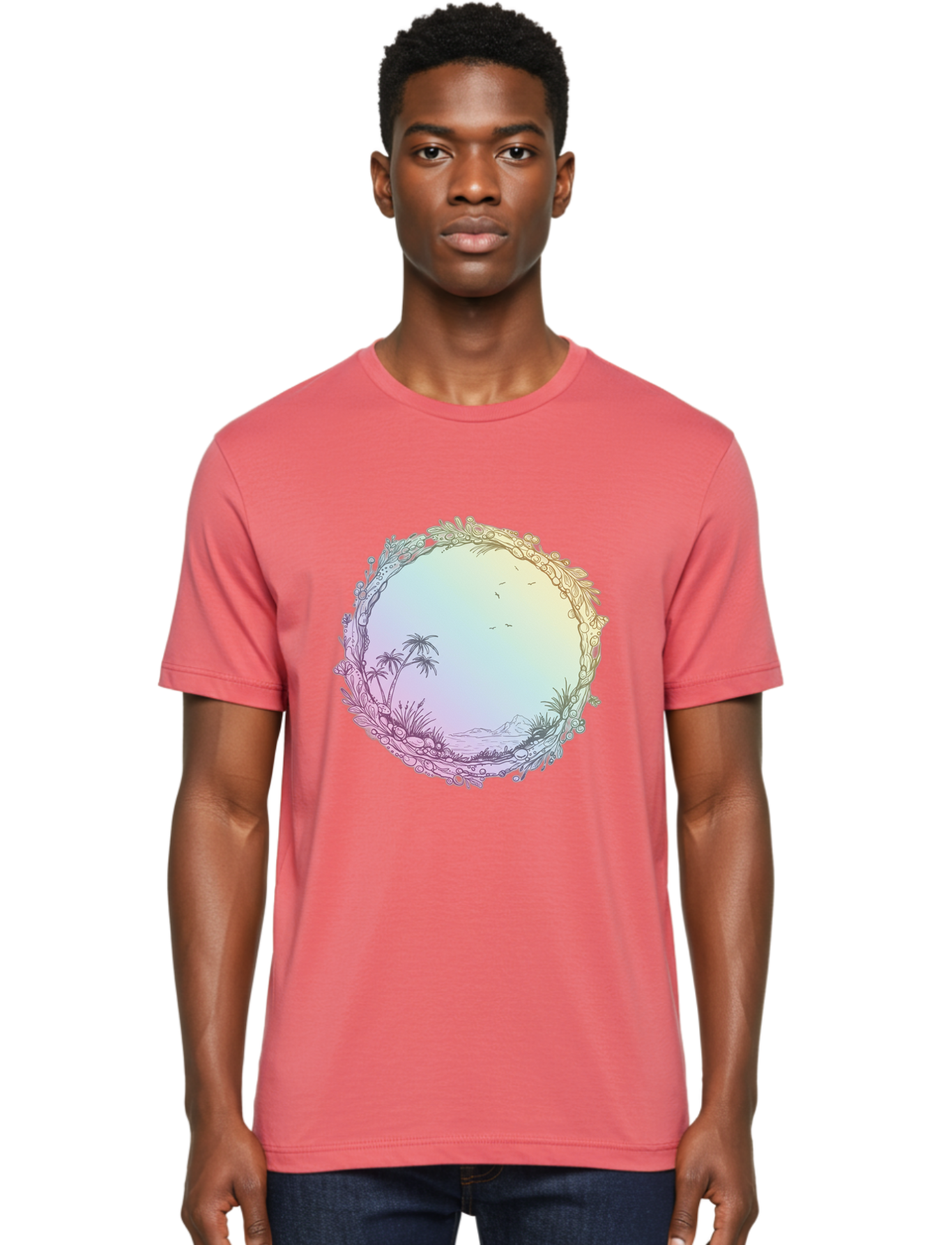 Tropical-Landscape Men'S Graphic Tee, 100% Cotton, Comfortable Casual Summer Wear, Machine Washable, Vintage Camera, Old Camera, Antique Camera, Black Camera, Classic Photography, Photography Equipment, Nostalgic Device, Film Camera, Baj280 30