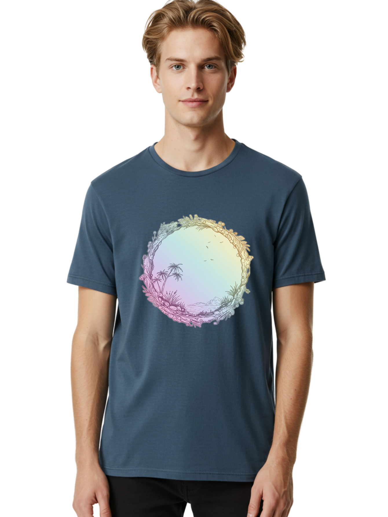 Tropical-Landscape Men'S Graphic Tee, 100% Cotton, Comfortable Casual Summer Wear, Machine Washable, Vintage Camera, Old Camera, Antique Camera, Black Camera, Classic Photography, Photography Equipment, Nostalgic Device, Film Camera, Baj280 21