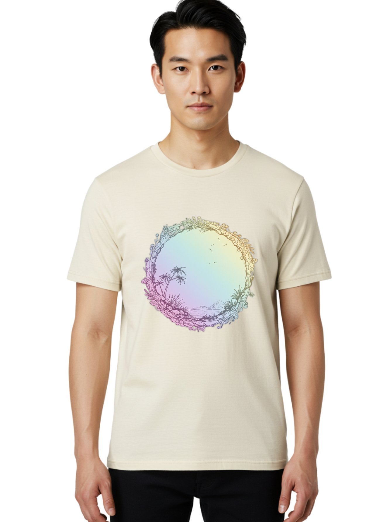 Tropical-Landscape Men'S Graphic Tee, 100% Cotton, Comfortable Casual Summer Wear, Machine Washable, Vintage Camera, Old Camera, Antique Camera, Black Camera, Classic Photography, Photography Equipment, Nostalgic Device, Film Camera, Baj280 16
